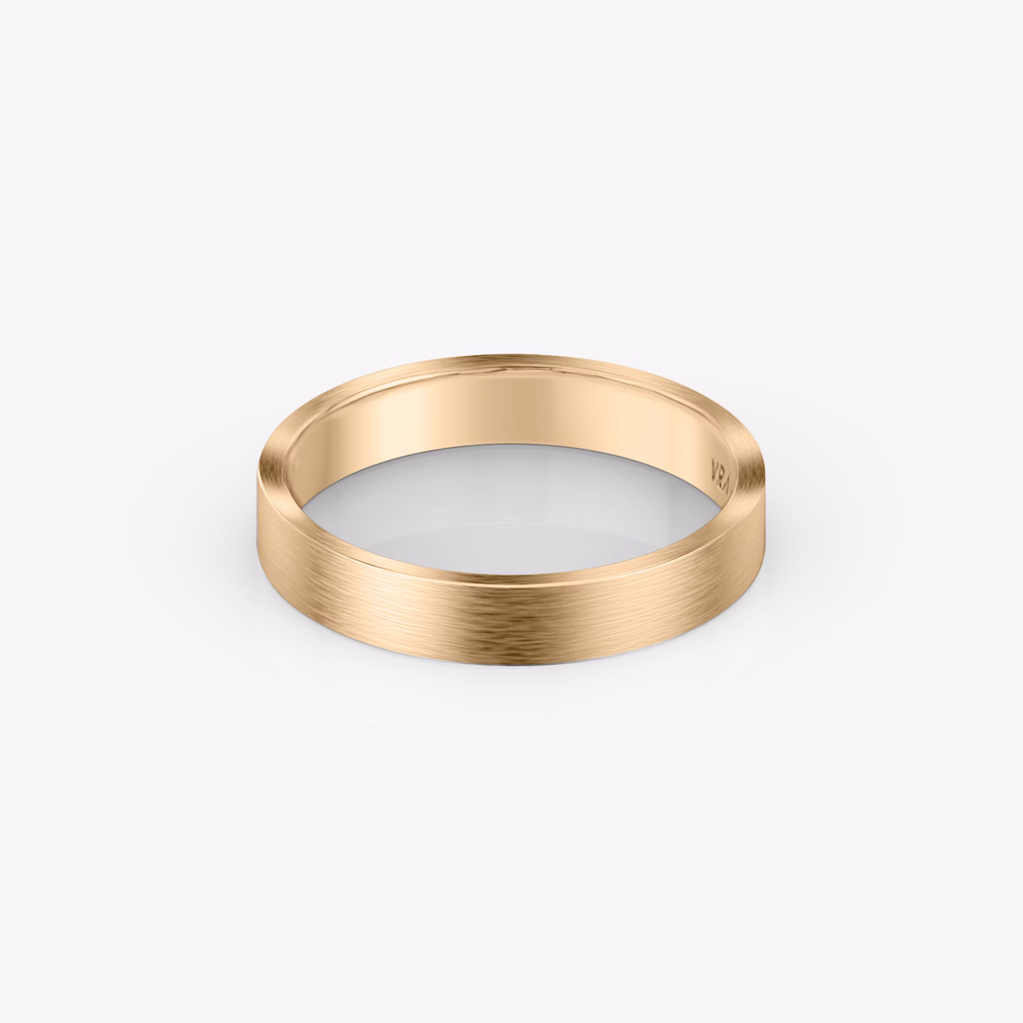 Brushed Flat Band | 14k | Rose Gold | bandWidth: 4mm