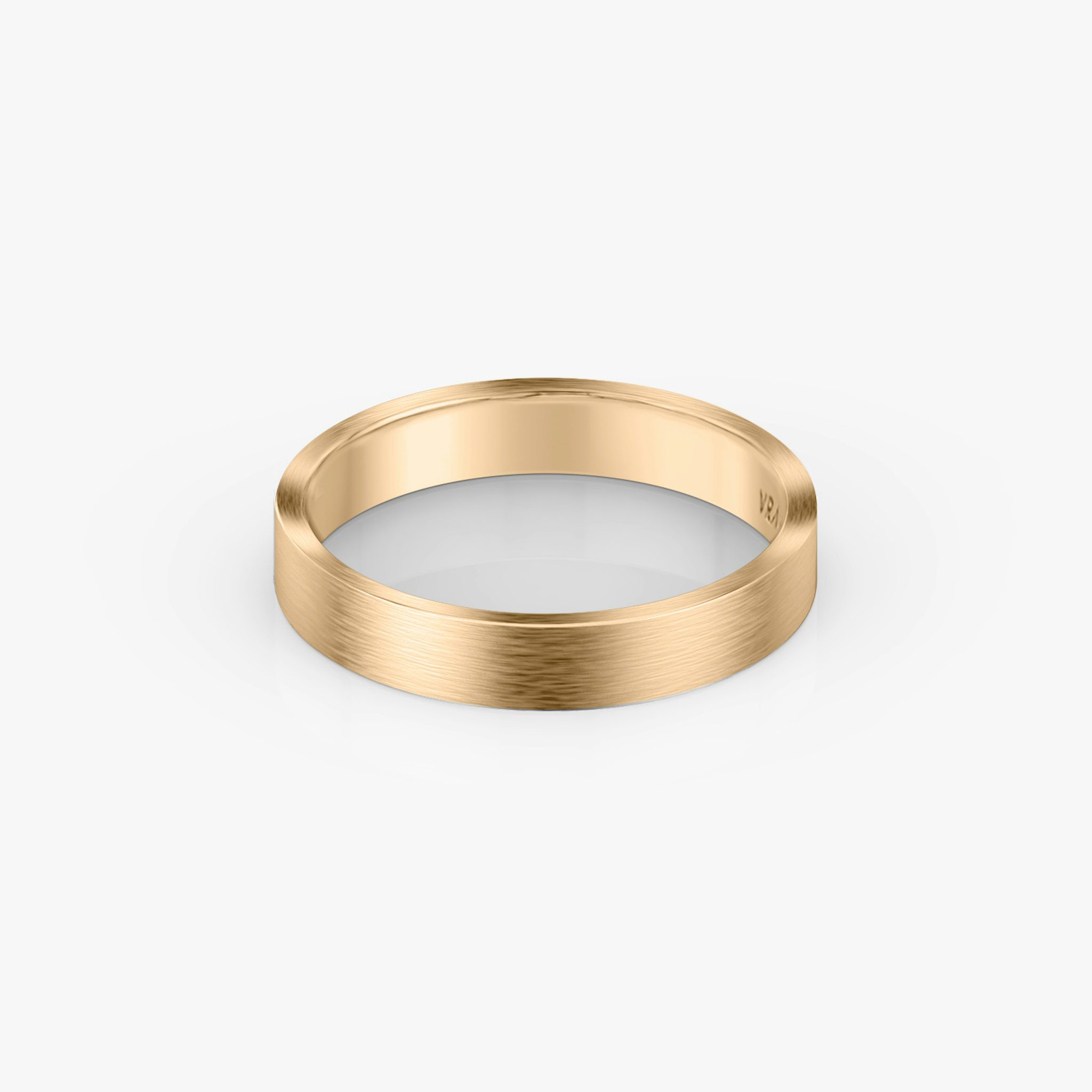 Brushed Flat Band | 14k | Rose Gold | bandWidth: 4mm