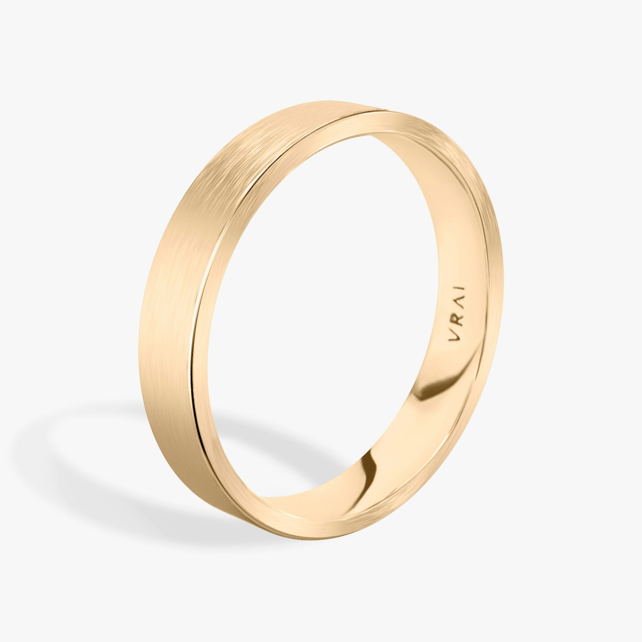 Brushed Flat Band | 14k | Rose Gold | bandWidth: 4mm
