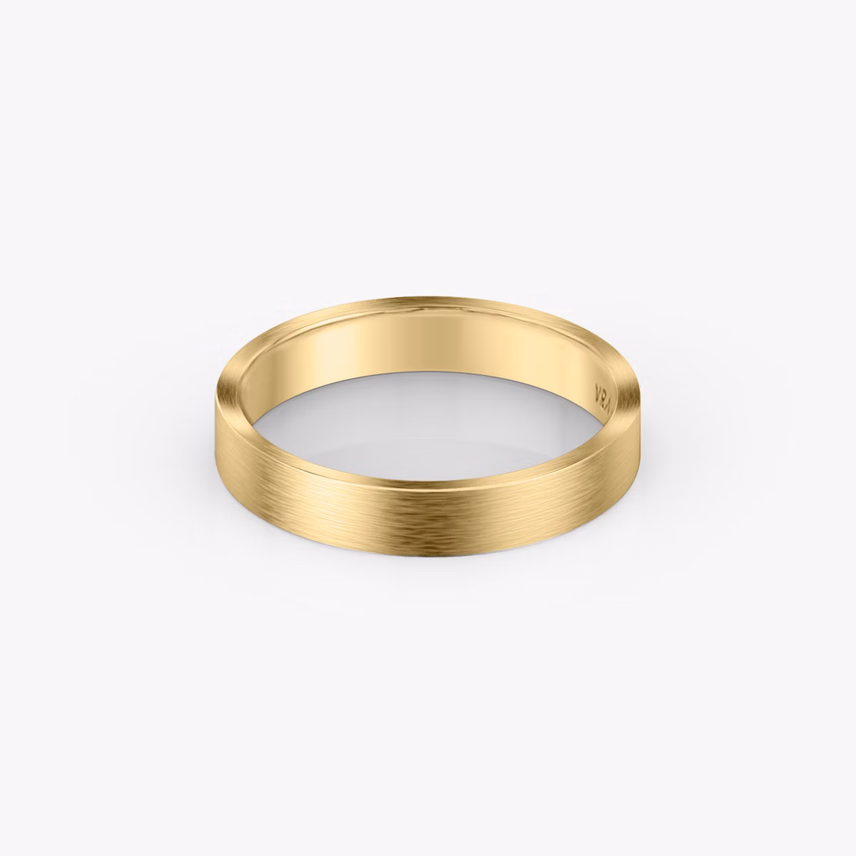Brushed Flat Band | 18k | Yellow Gold | bandWidth: 4mm