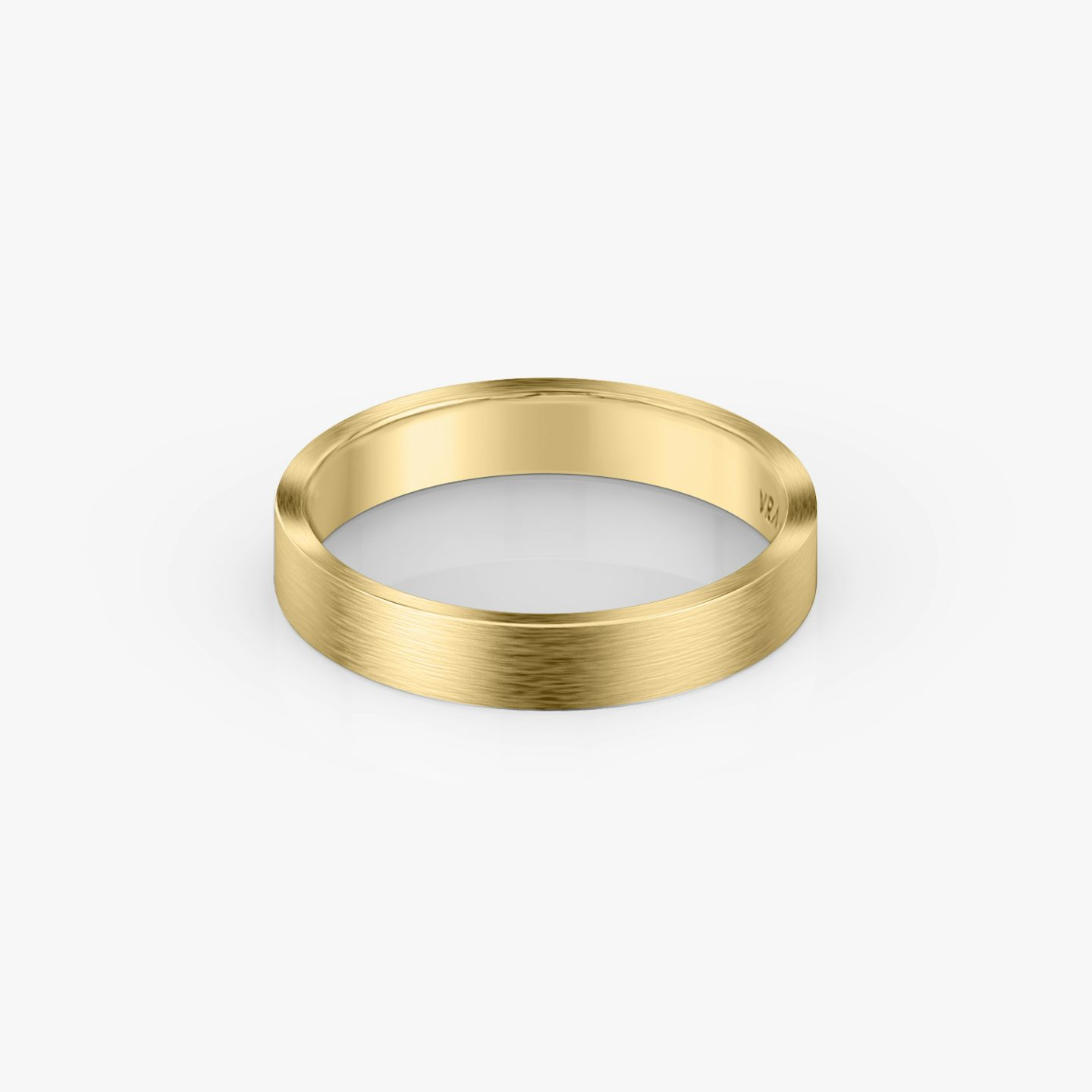 Brushed Flat Band | 18k | Yellow Gold | bandWidth: 4mm