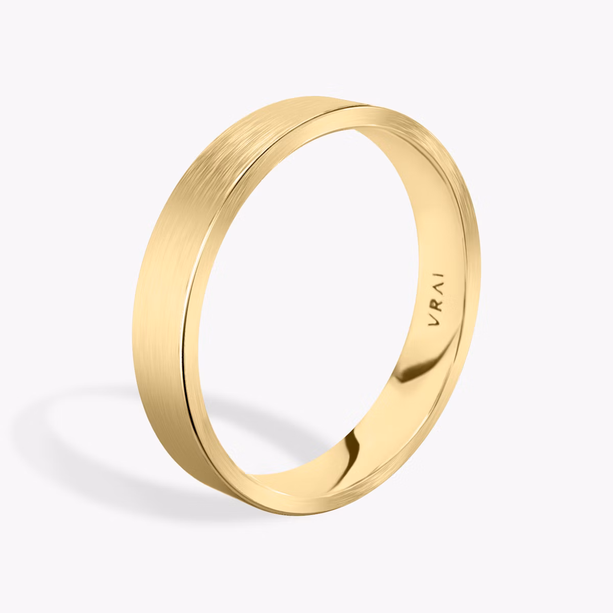 Brushed Flat Band | 18k | Yellow Gold | bandWidth: 4mm