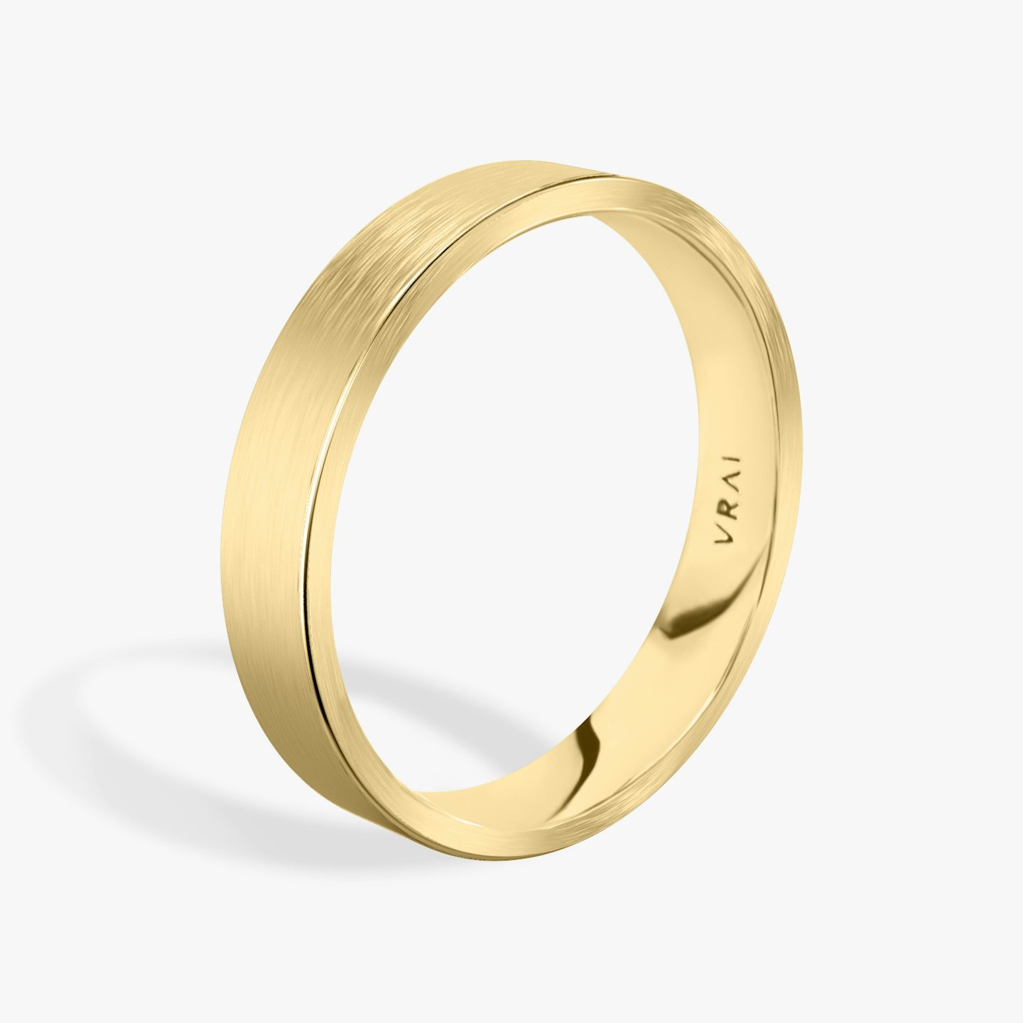 Brushed Flat Band | 18k | Yellow Gold | bandWidth: 4mm