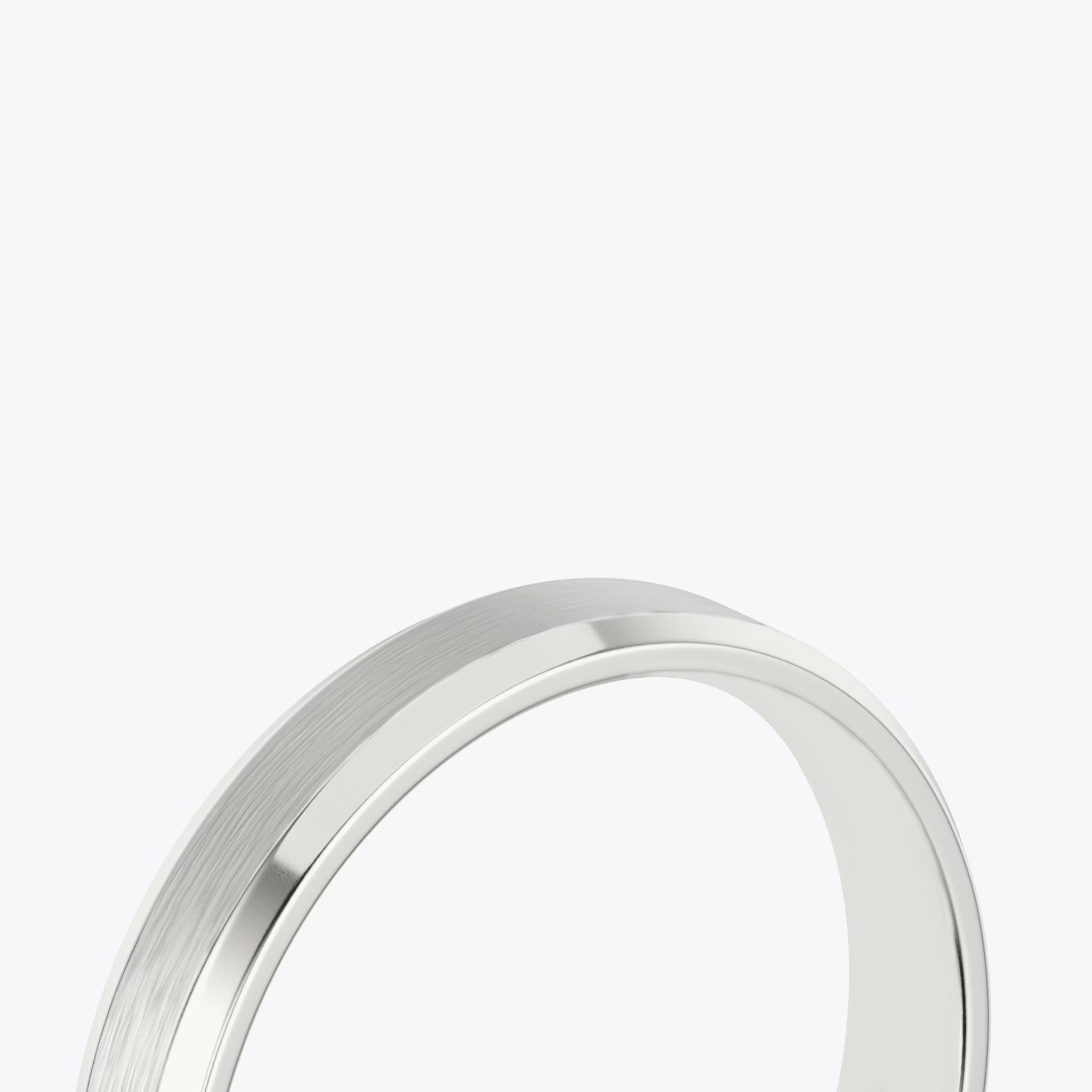 The Brushed Bevel Band | 18k | White Gold | bandWidth: 4mm