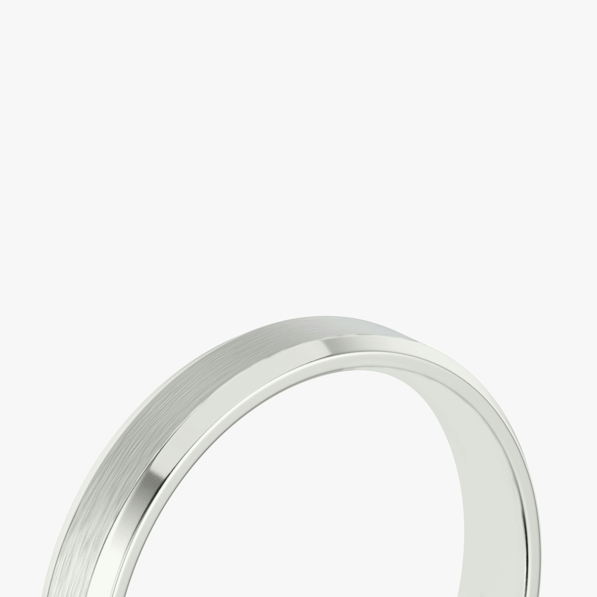 The Brushed Bevel Band | 18k | White Gold | bandWidth: 4mm