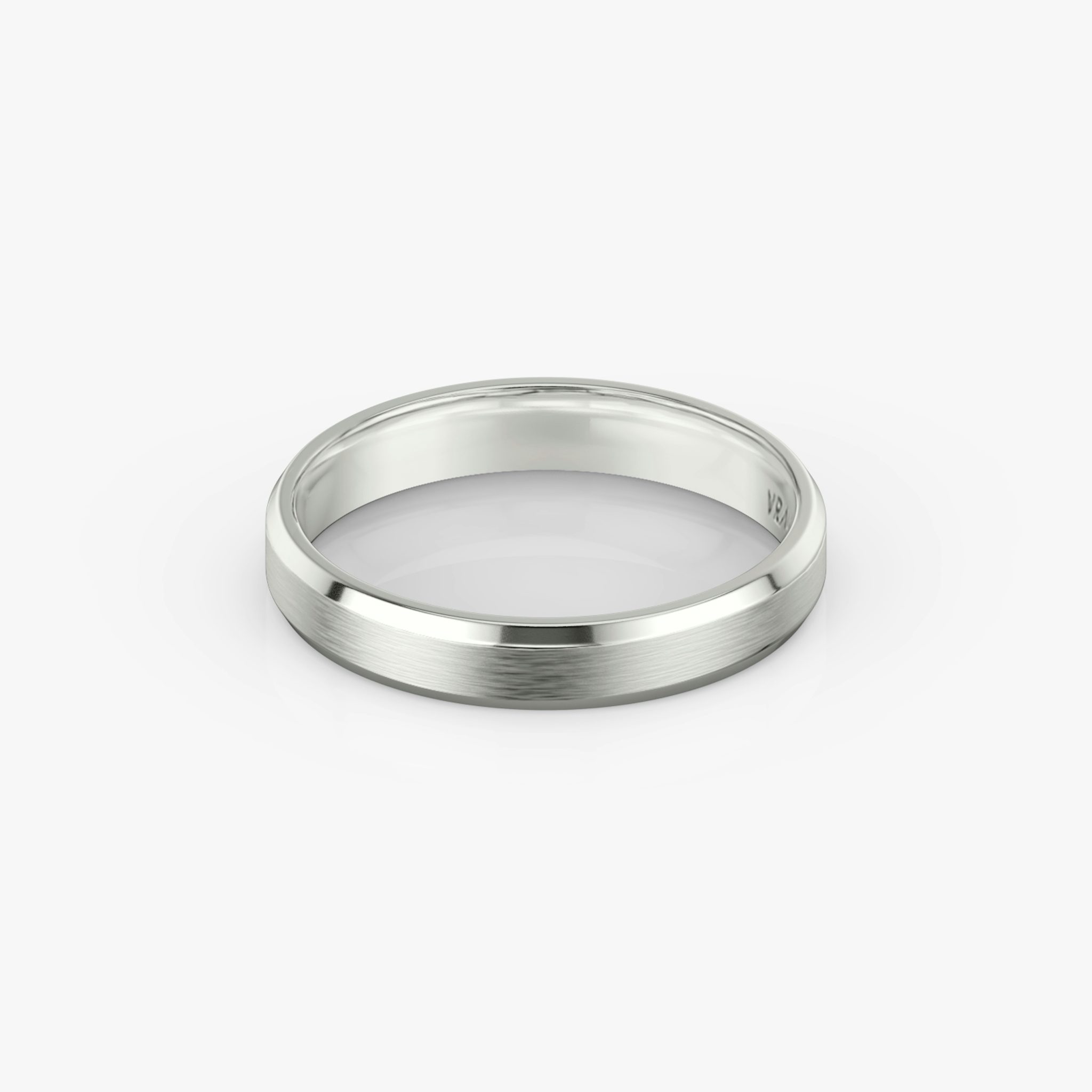 The Brushed Bevel Band | 18k | White Gold | bandWidth: 4mm