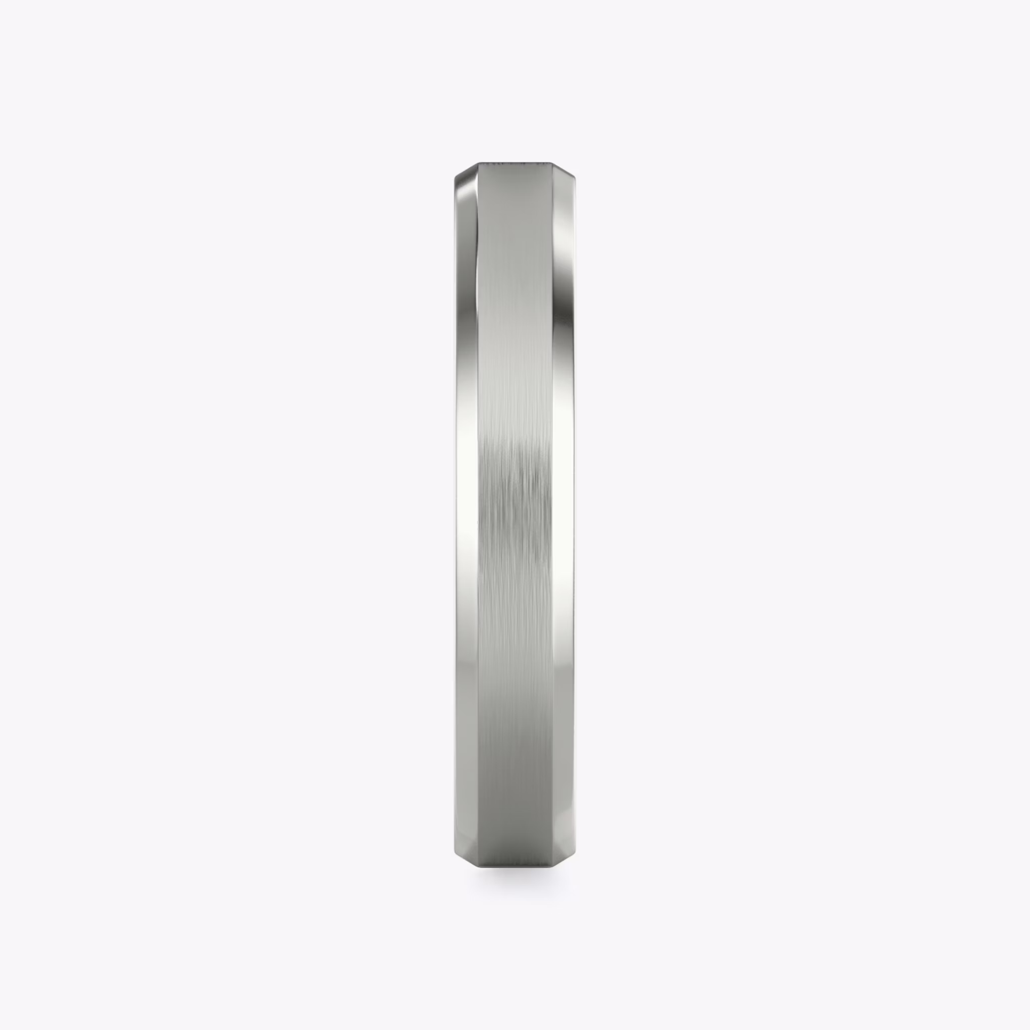 The Brushed Bevel Band | 18k | White Gold | bandWidth: 4mm
