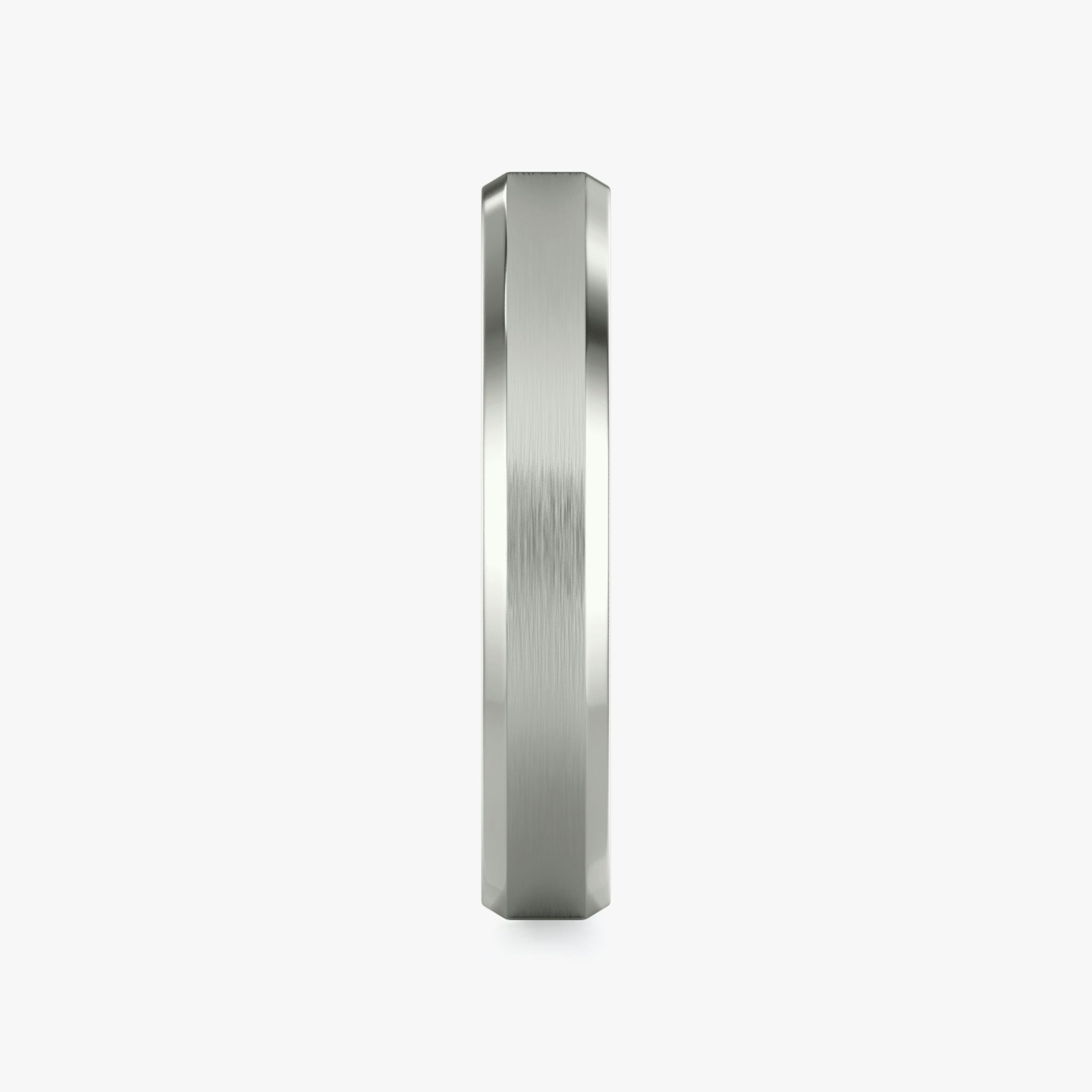 The Brushed Bevel Band | 18k | White Gold | bandWidth: 4mm