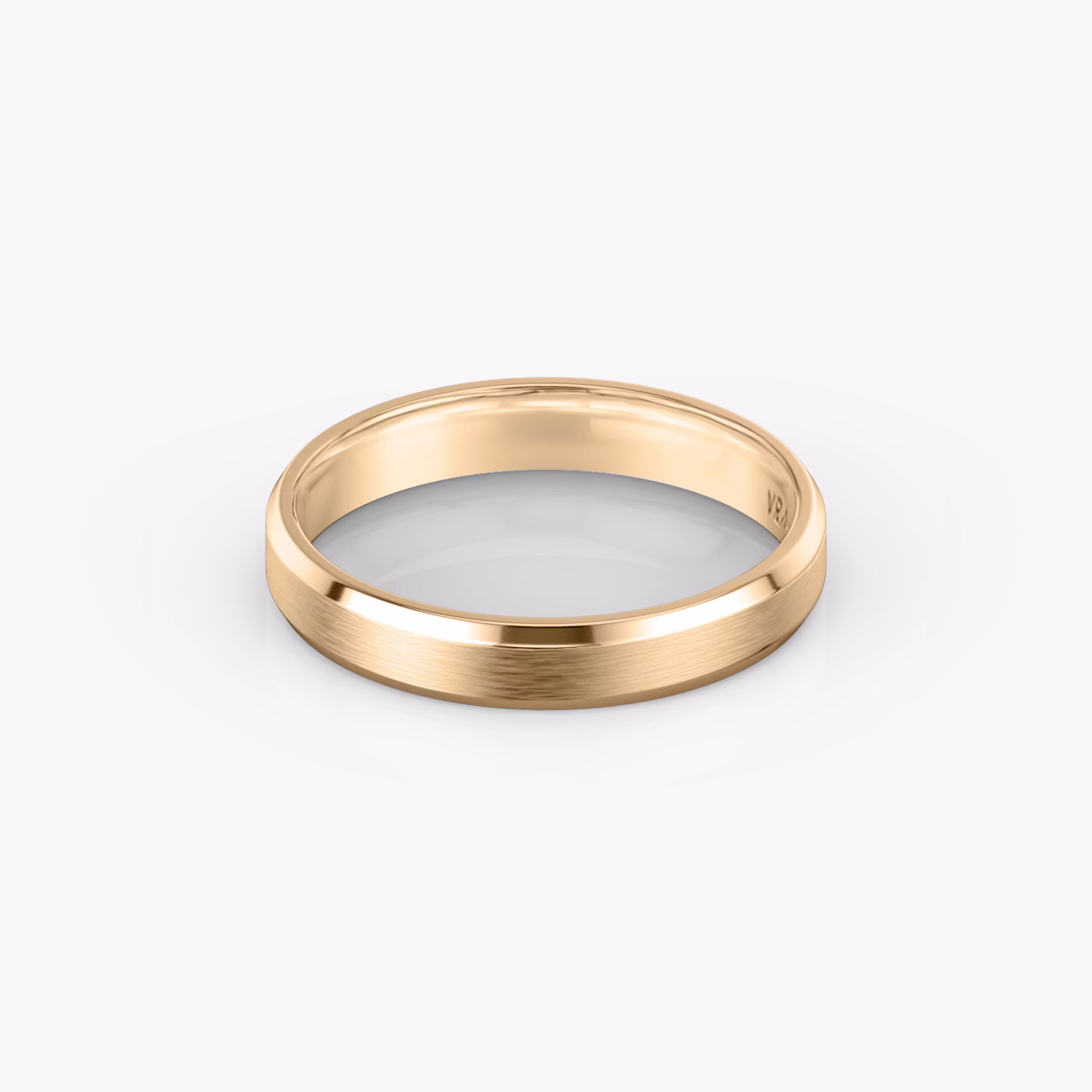 The Brushed Bevel Band | Rose Gold