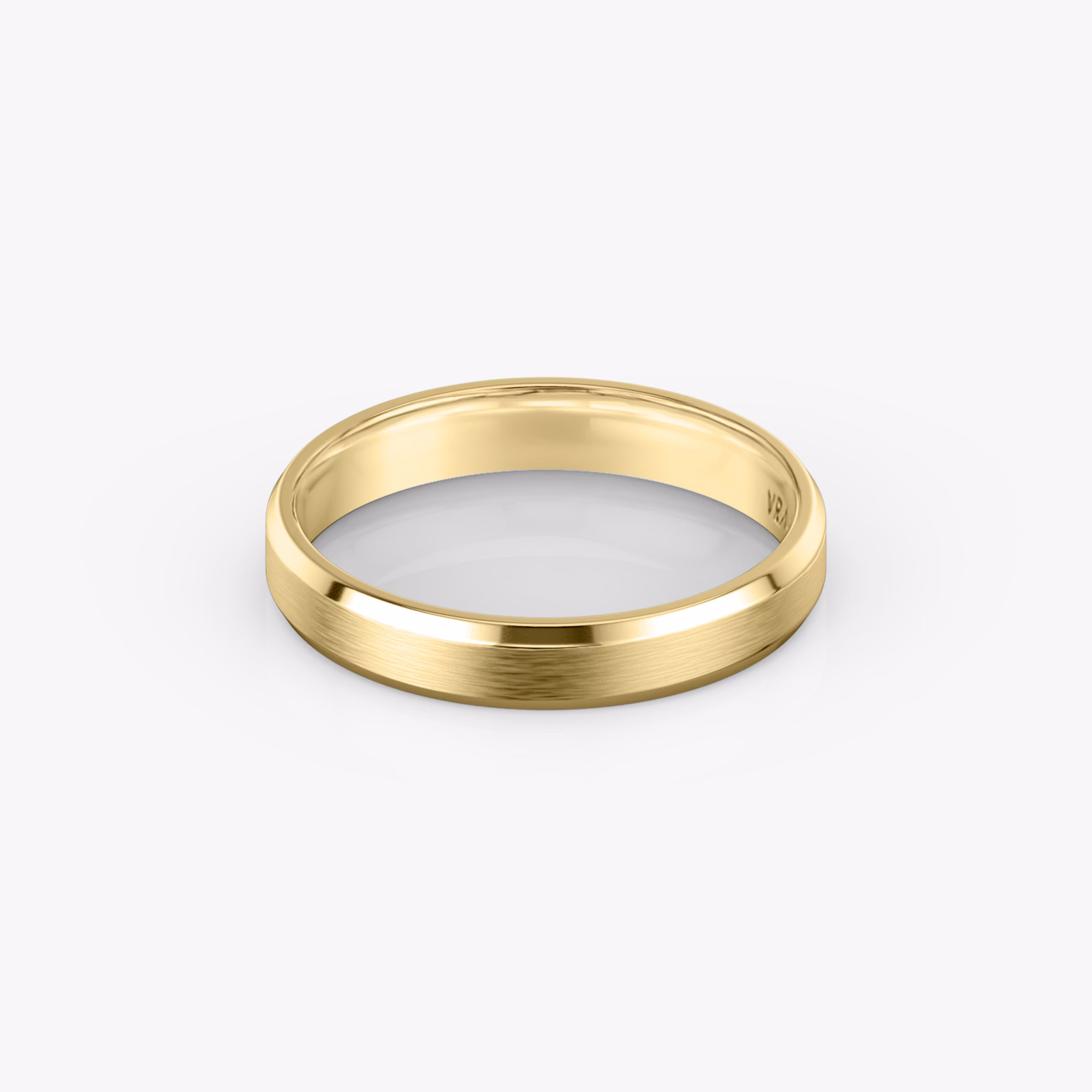 The Brushed Bevel Band | 18k | Yellow Gold | bandWidth: 4mm