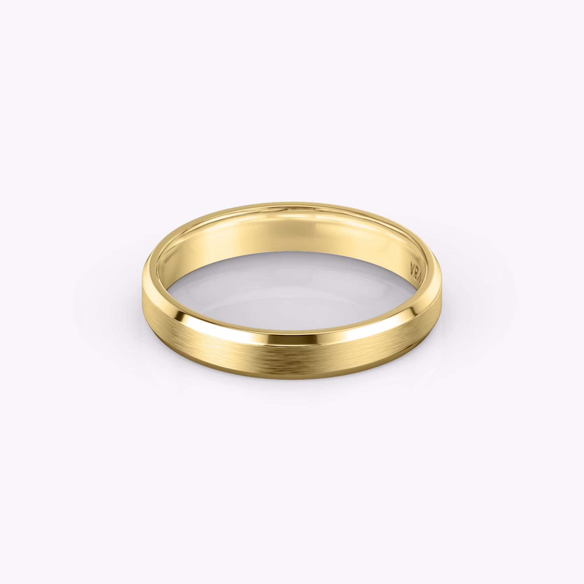 The Brushed Bevel Band | Yellow Gold