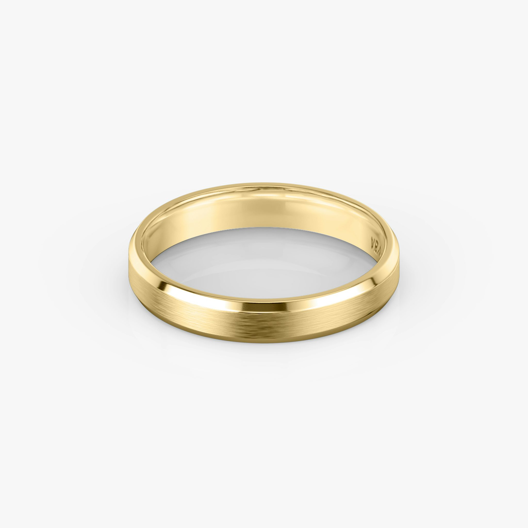 The Brushed Bevel Band | 18k | Yellow Gold | bandWidth: 4mm