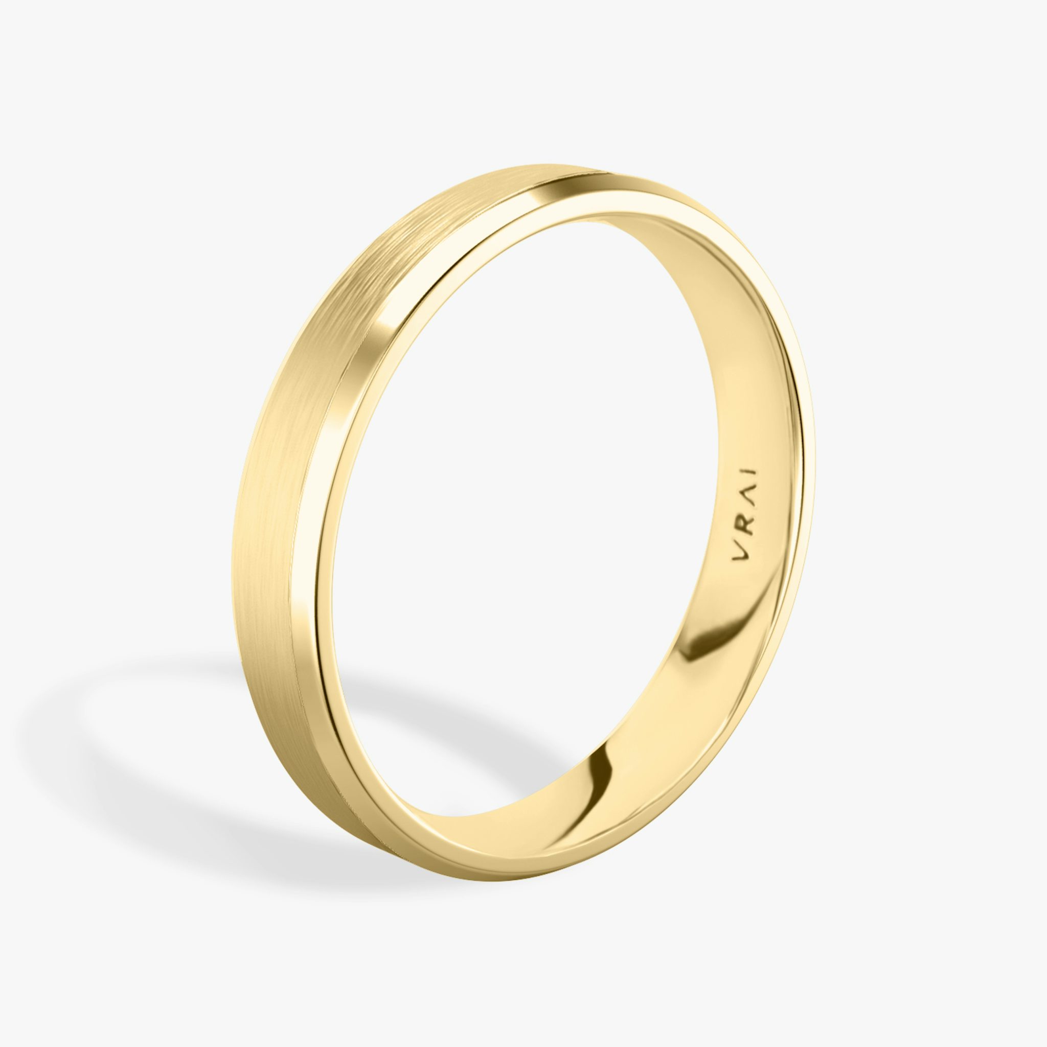 The Brushed Bevel Band | 18k | Yellow Gold | bandWidth: 4mm