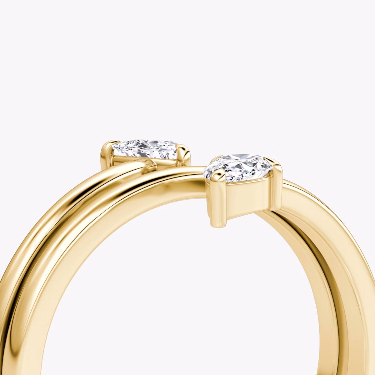 Bypass Wrap Ring | Trillion + Pear | 14k | Yellow Gold