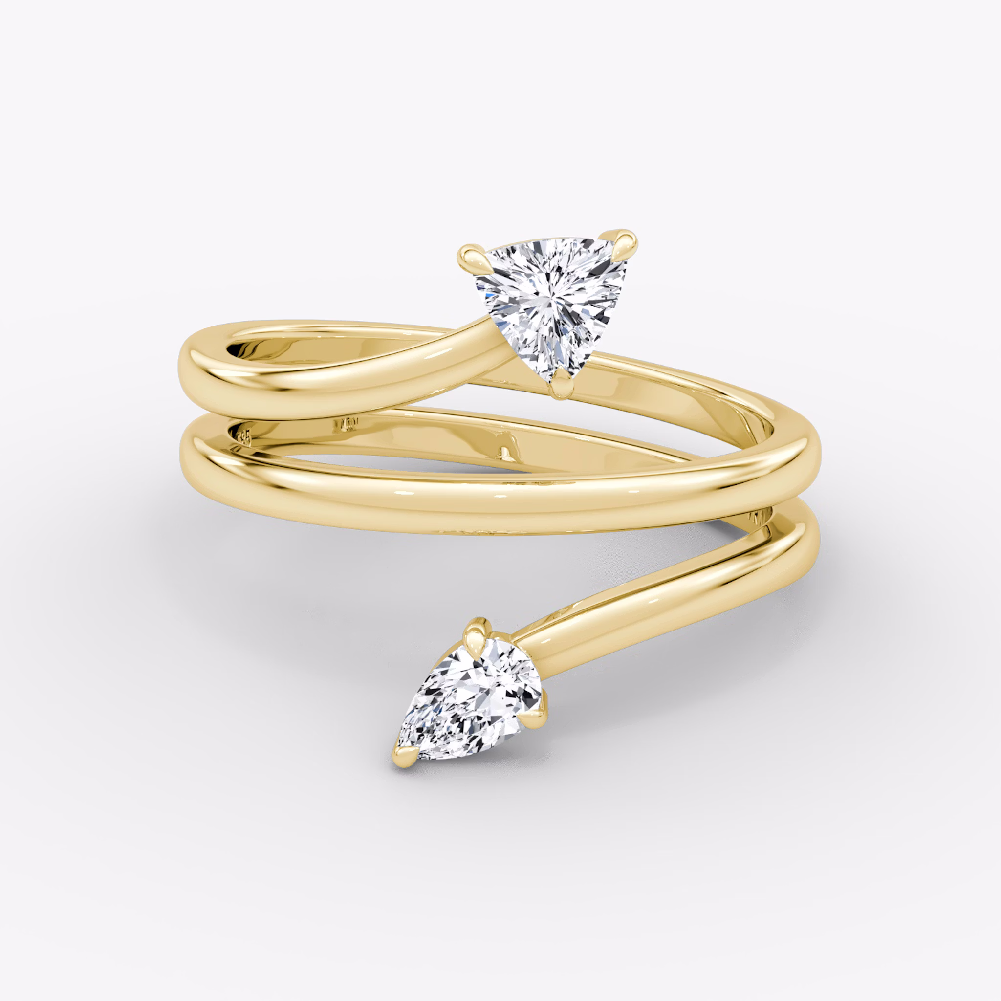 Bypass Wrap Ring | Trillant + Tropfen | 14k | Gelbgold