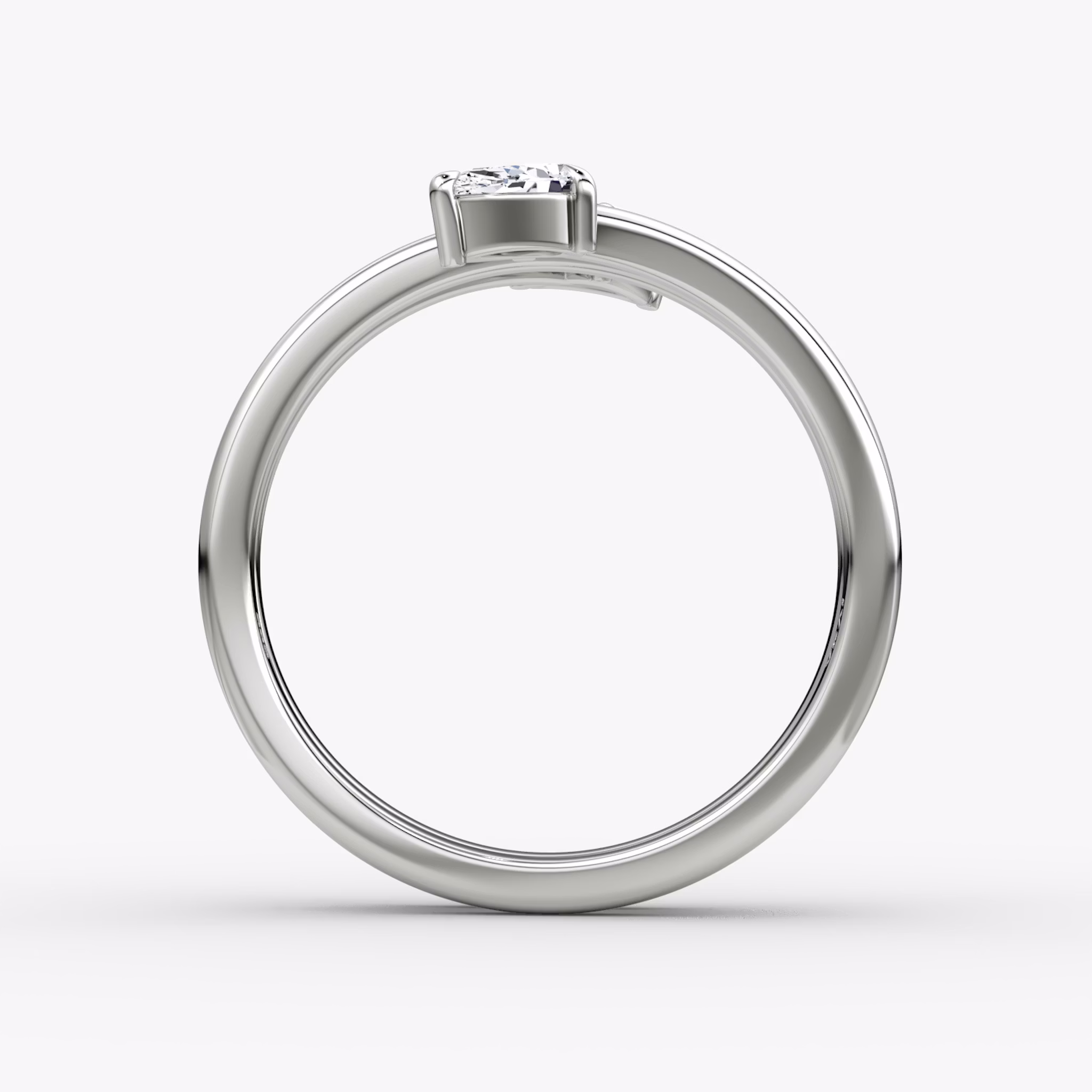 Bypass Wrap Ring | Trillion + Pear | 14k | White Gold