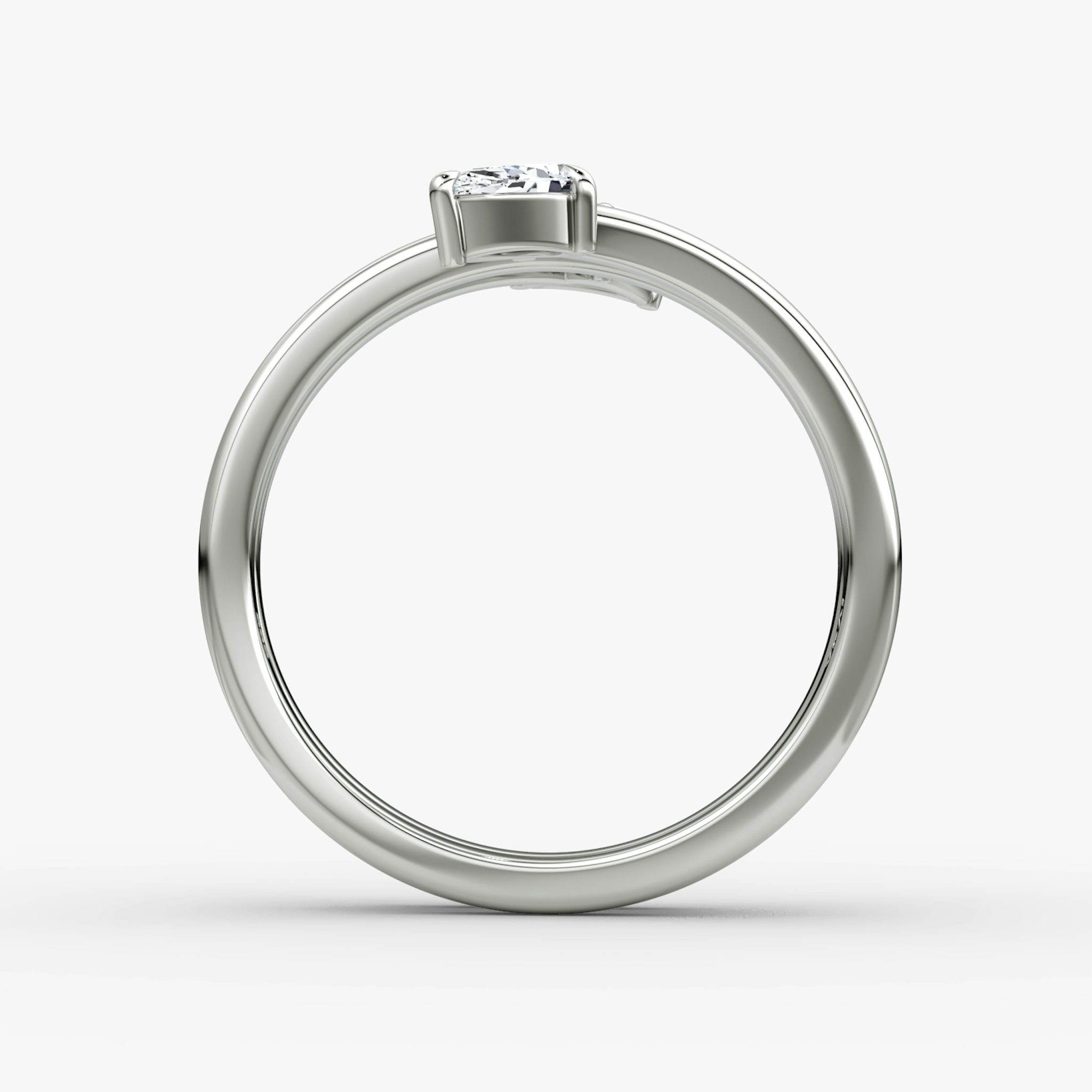 Bypass Wrap Ring | Trillion + Pear | 14k | White Gold