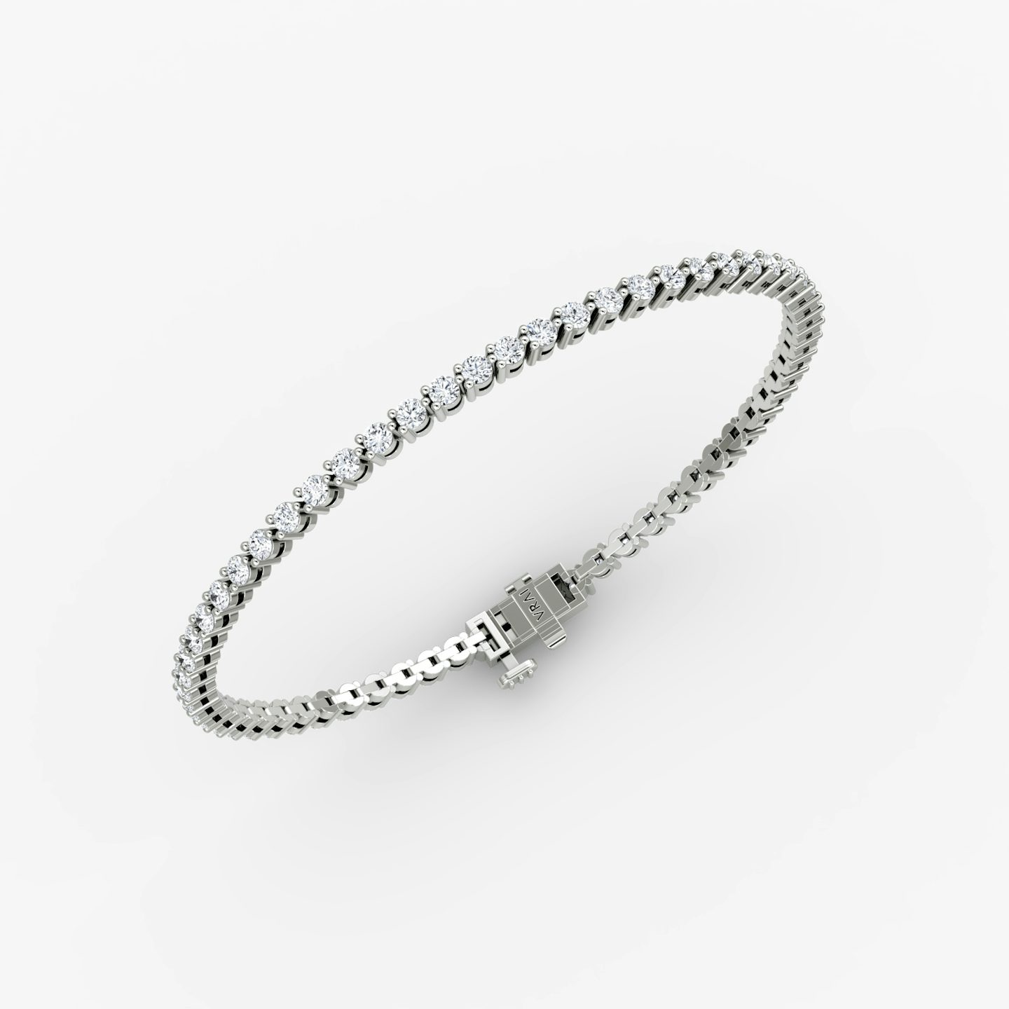 Tennis Bracelet | Round Brilliant | 14k | White Gold | diamondSize: petite | chainLength: 5.5