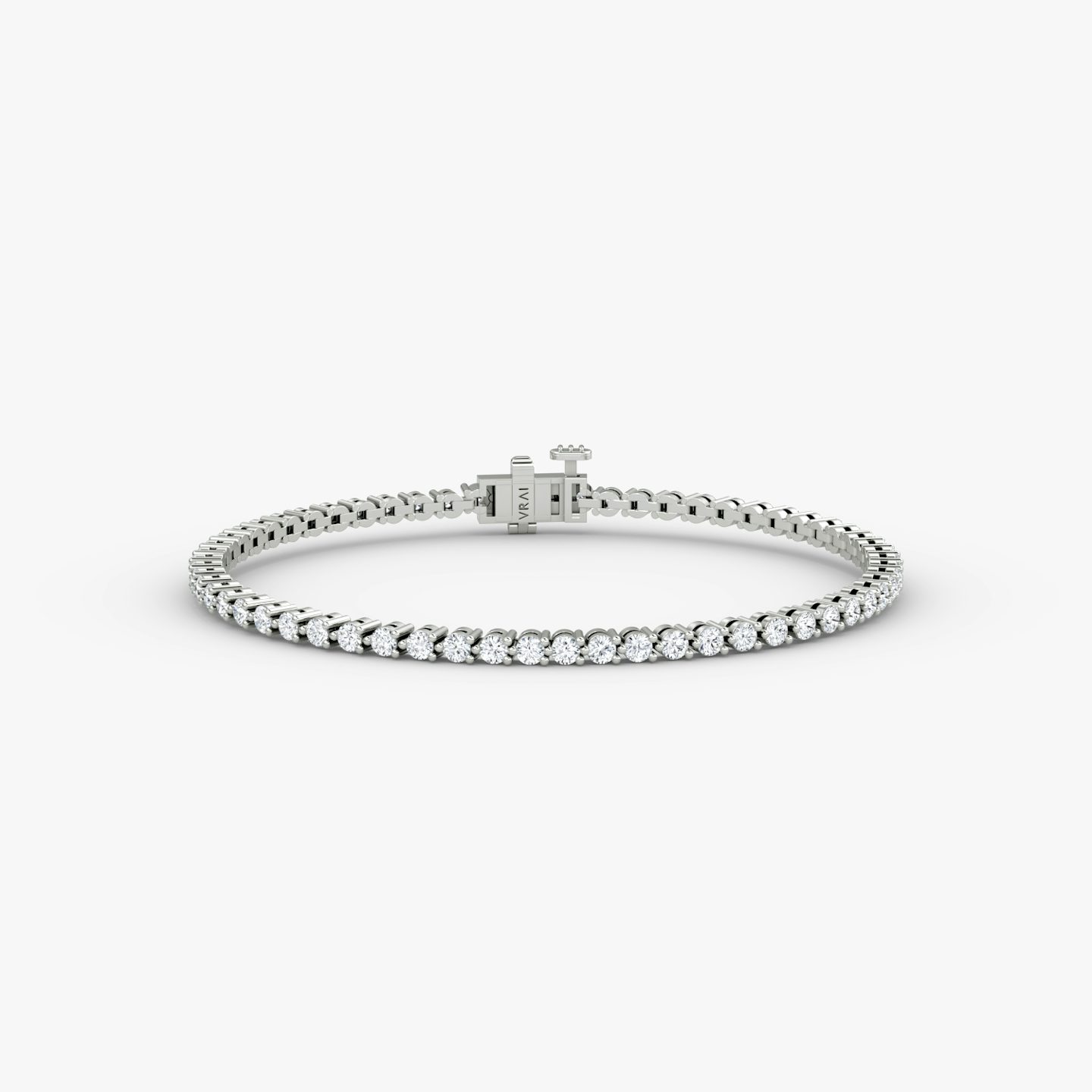 Tennis Bracelet | Round Brilliant | 14k | White Gold | diamondSize: petite | chainLength: 5.5