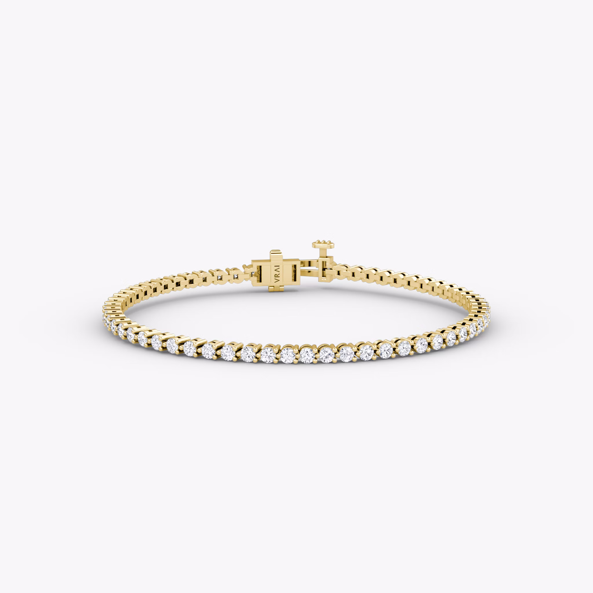 Tennis Bracelet | Round Brilliant | 14k | Yellow Gold | diamondSize: petite | chainLength: 8