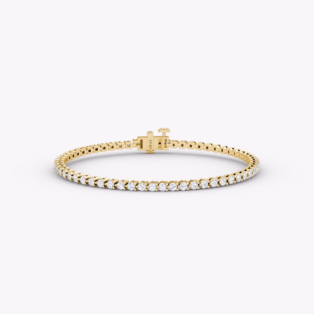 Tennis Bracelet | Round Brilliant | 14k | Yellow Gold | diamondSize: petite | chainLength: 6