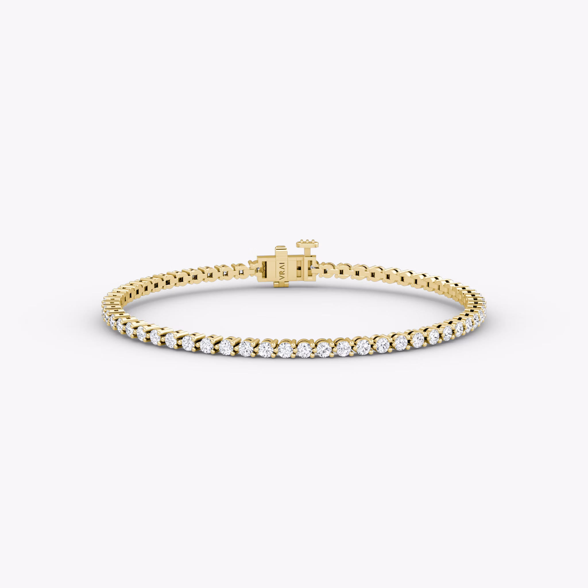Tennis Bracelet | Round Brilliant | 14k | Yellow Gold | diamondSize: petite | chainLength: 8