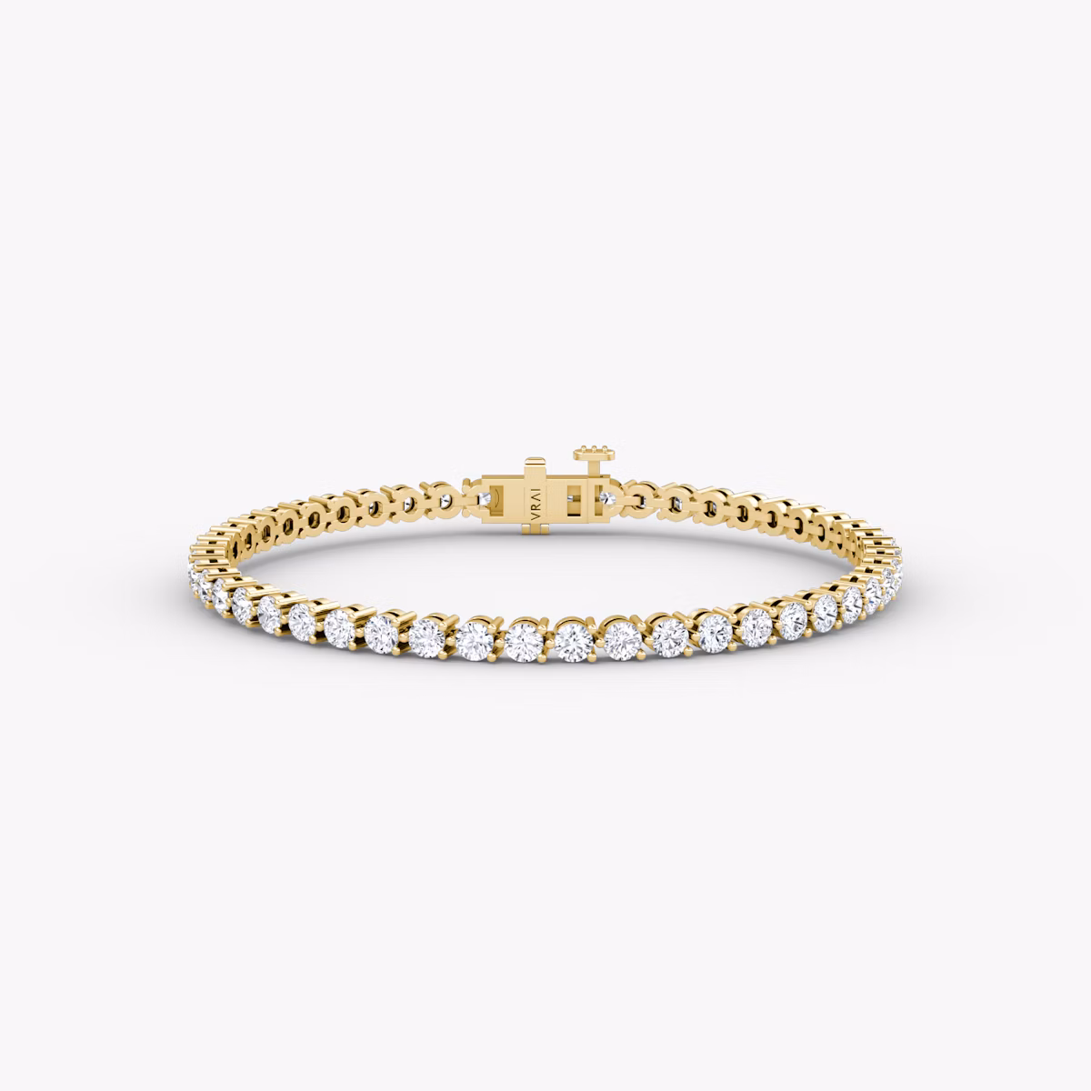 Tennis Bracelet | Round Brilliant | 14k | Yellow Gold | diamondSize: medium | chainLength: 6