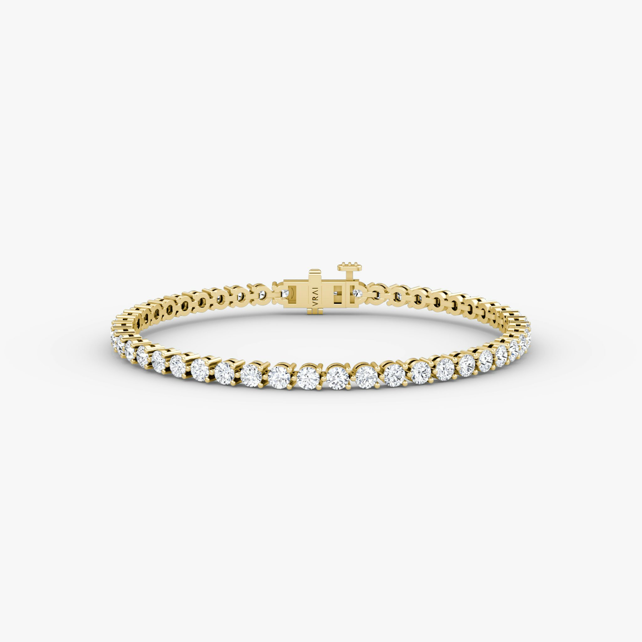 Tennis Bracelet | Round Brilliant | 14k | Yellow Gold | diamondSize: medium | chainLength: 5.5