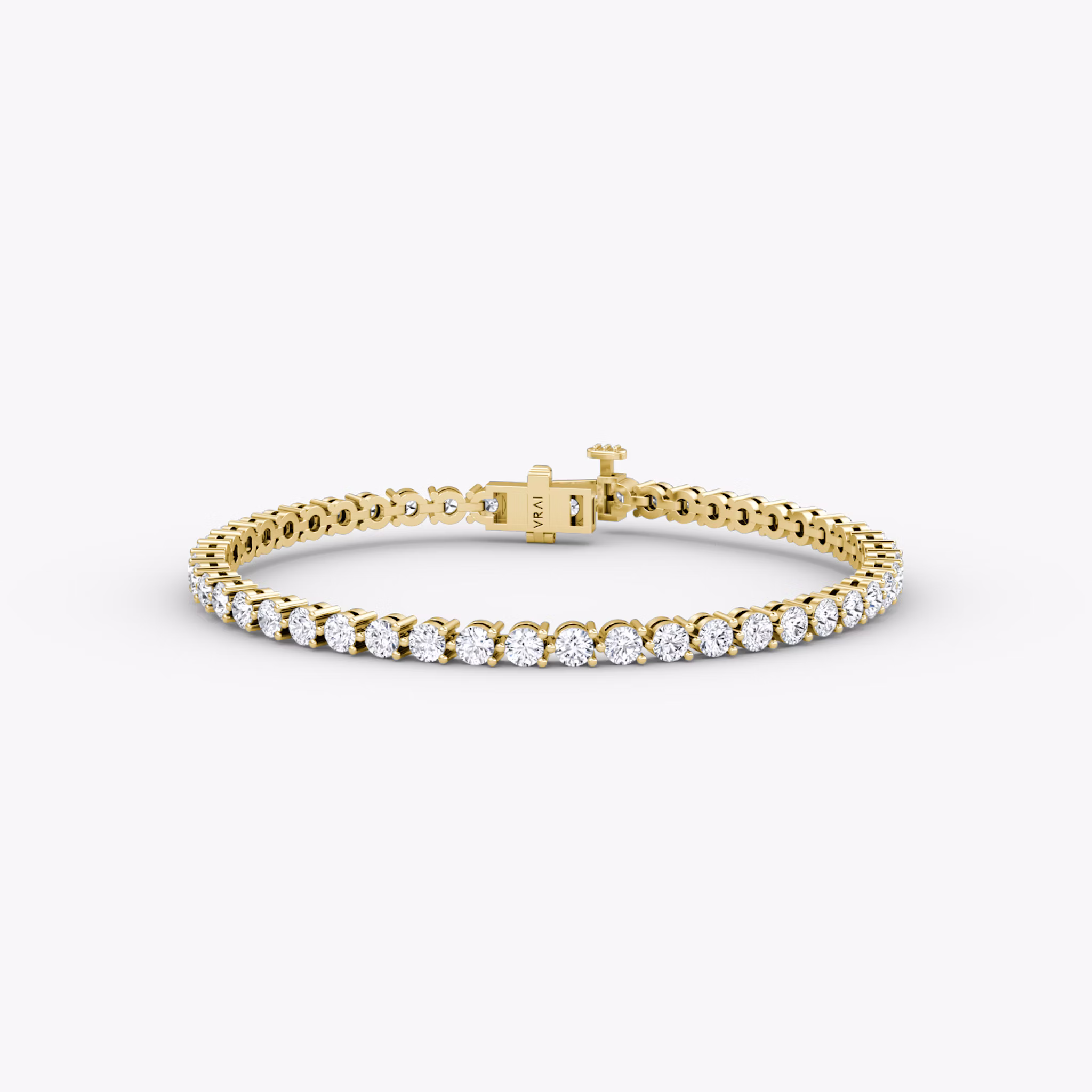 Tennis Bracelet | Round Brilliant | 14k | Yellow Gold | diamondSize: medium | chainLength: 5.5