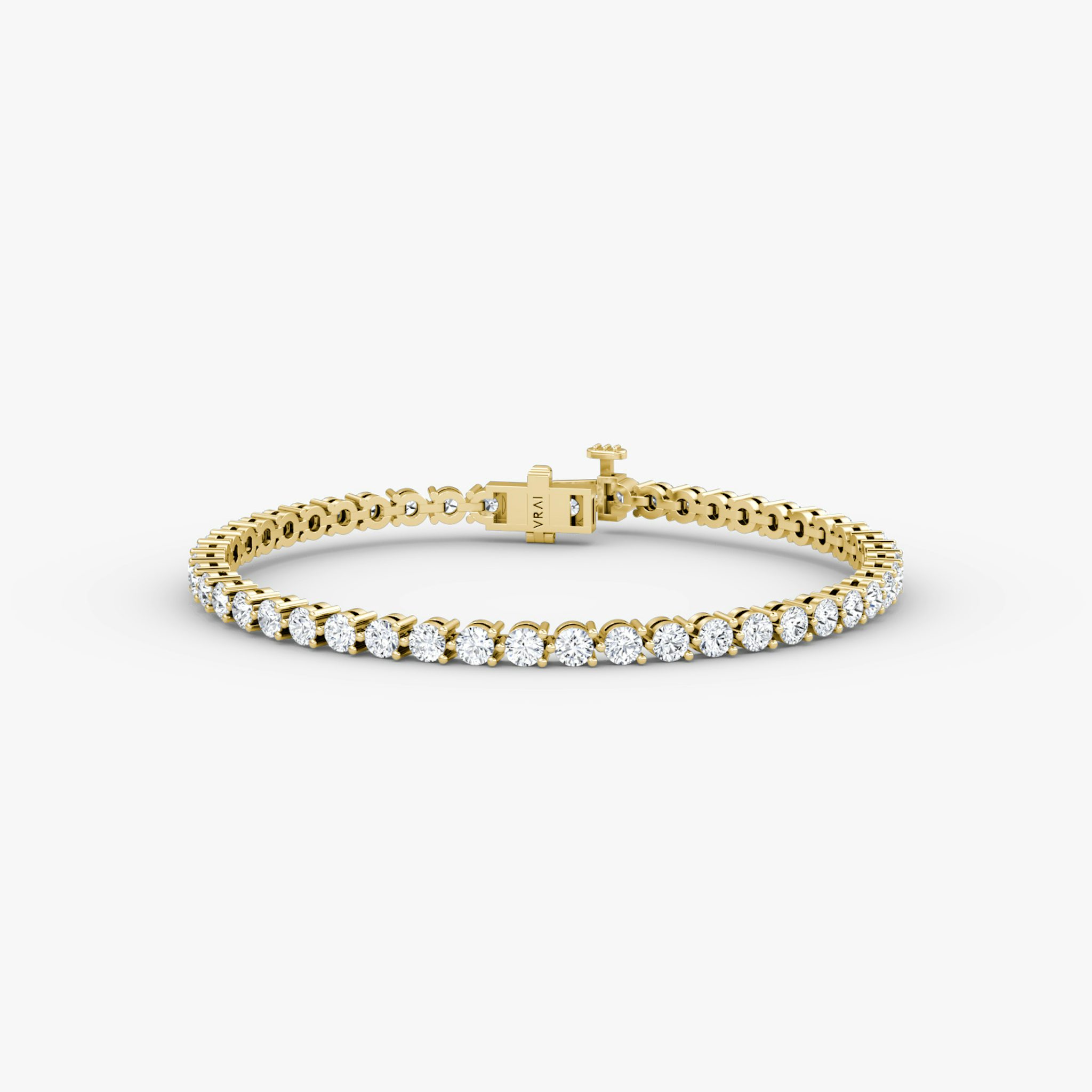 Tennis Bracelet | Round Brilliant | 14k | Yellow Gold | diamondSize: medium | chainLength: 5.5