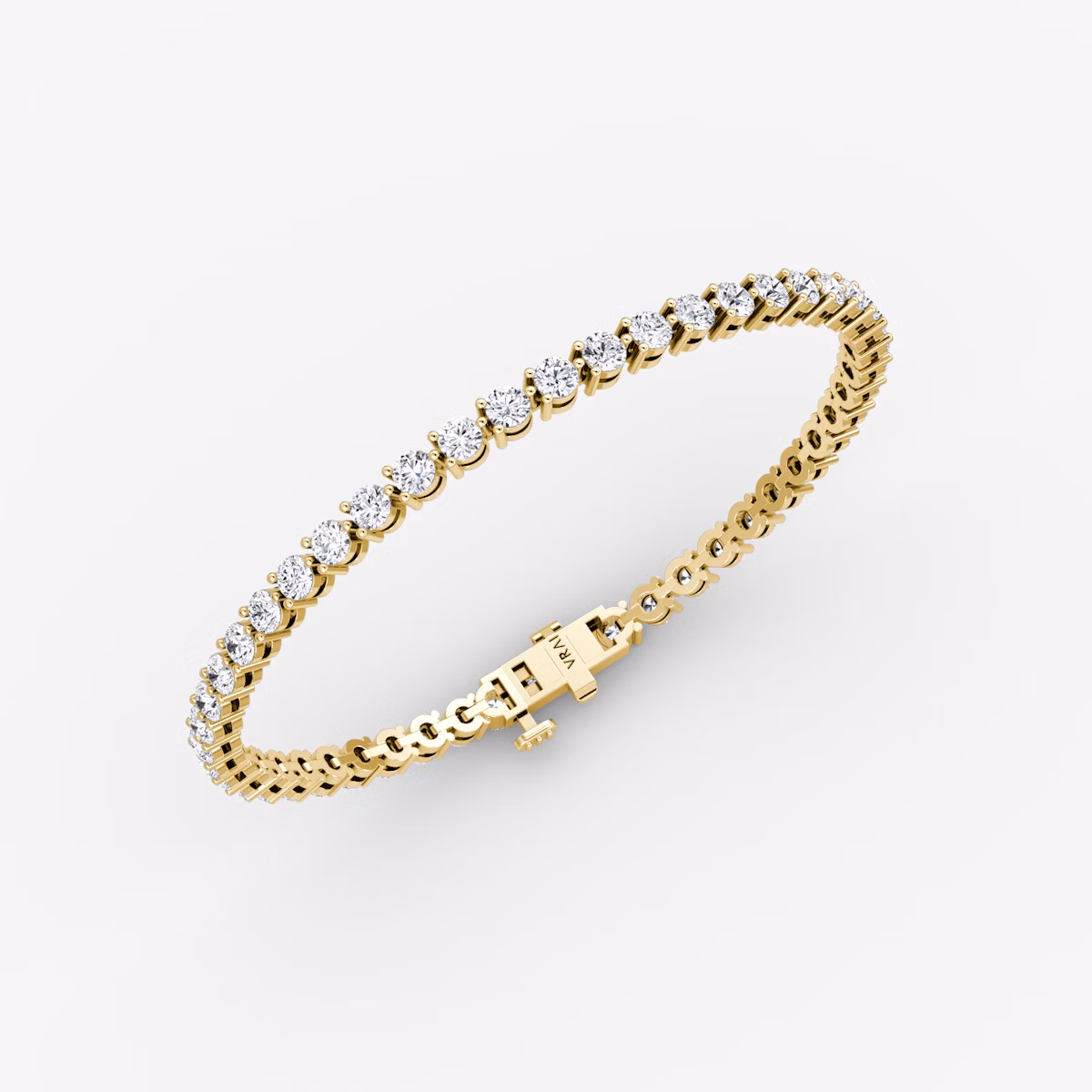Tennis Bracelet | Round Brilliant | 14k | Yellow Gold | diamondSize: medium | chainLength: 6