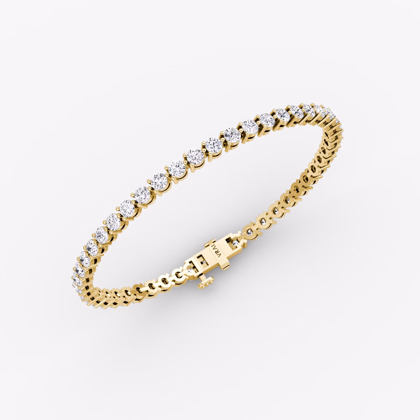 Tennis Bracelet | Round Brilliant | 14k | Yellow Gold | diamondSize: medium | chainLength: 5.5