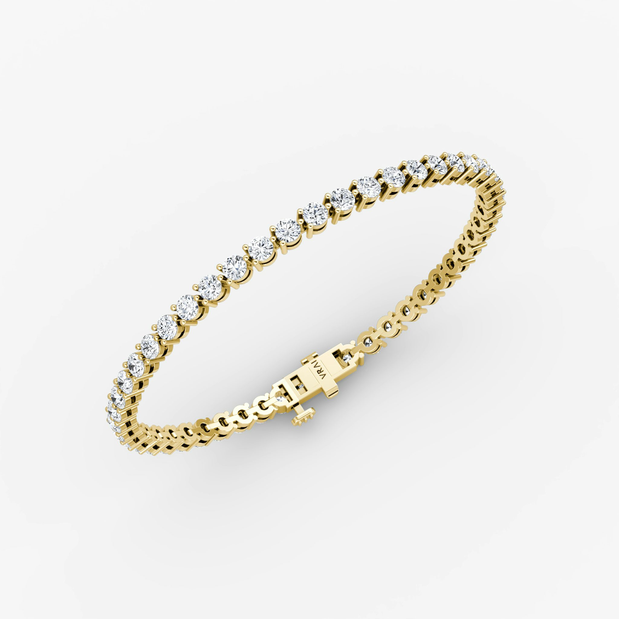 Tennis Bracelet | Round Brilliant | 14k | Yellow Gold | diamondSize: medium | chainLength: 5.5