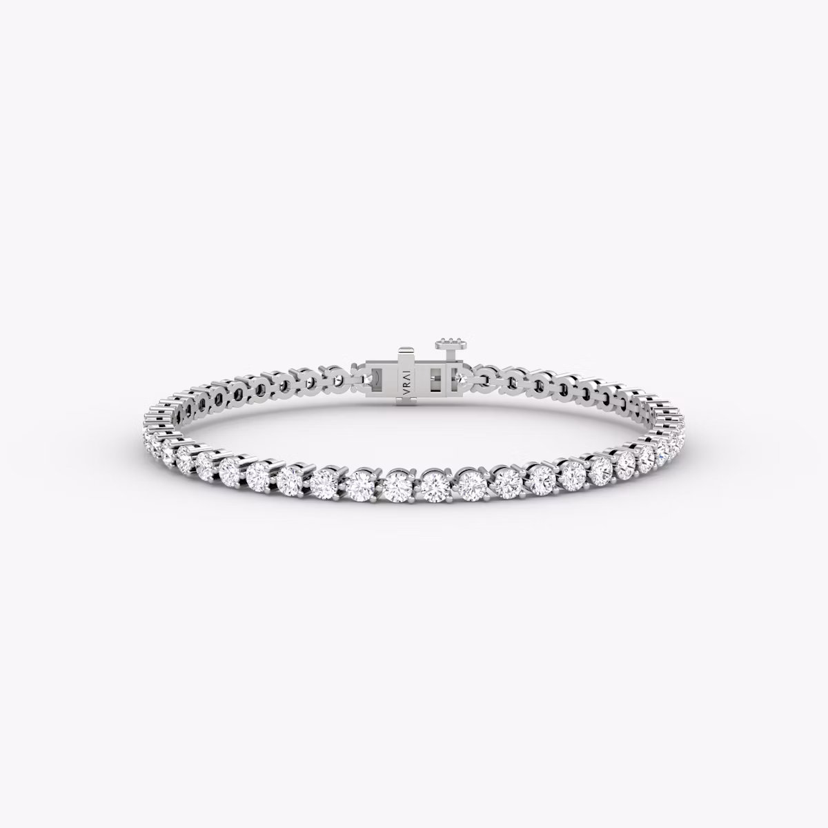 Tennis Armband | Rund | 14k | Weißgold | diamondSize: medium | chainLength: 6.5