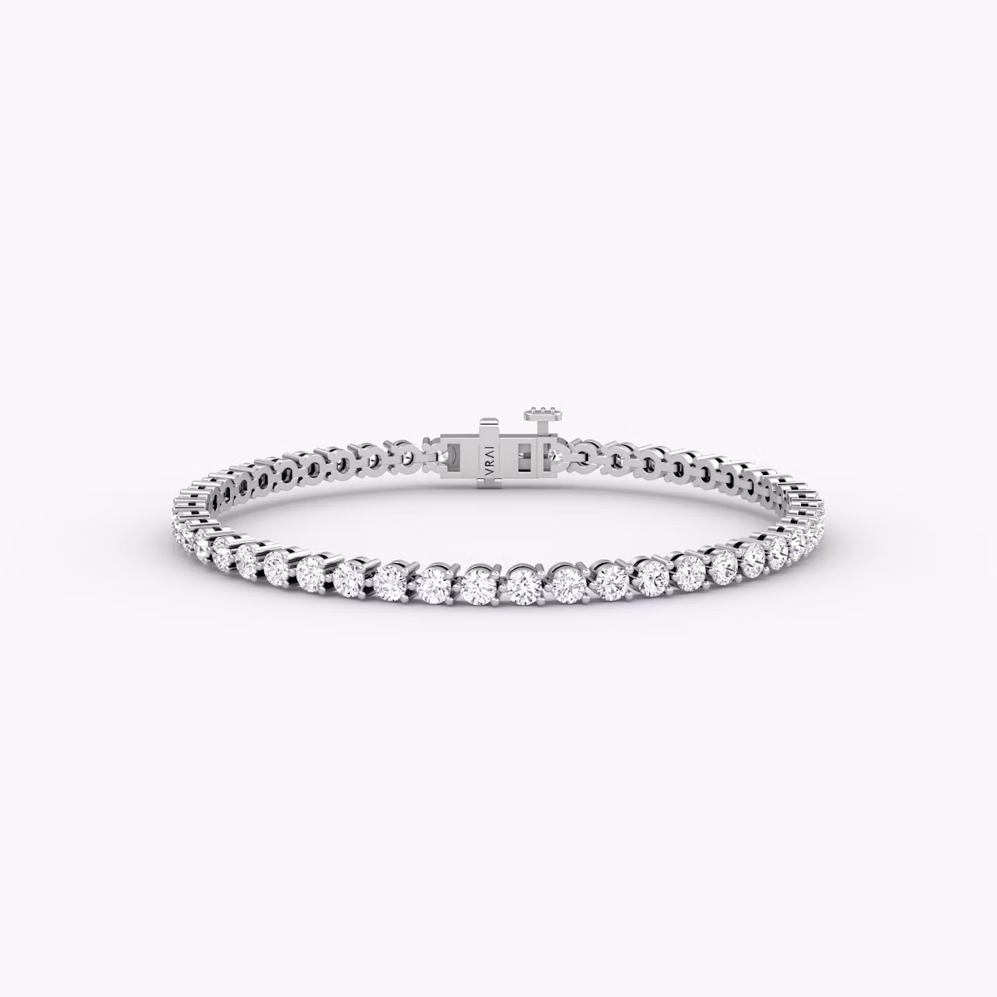 Tennis Bracelet | Round Brilliant | 14k | White Gold | diamondSize: medium | chainLength: 5.5