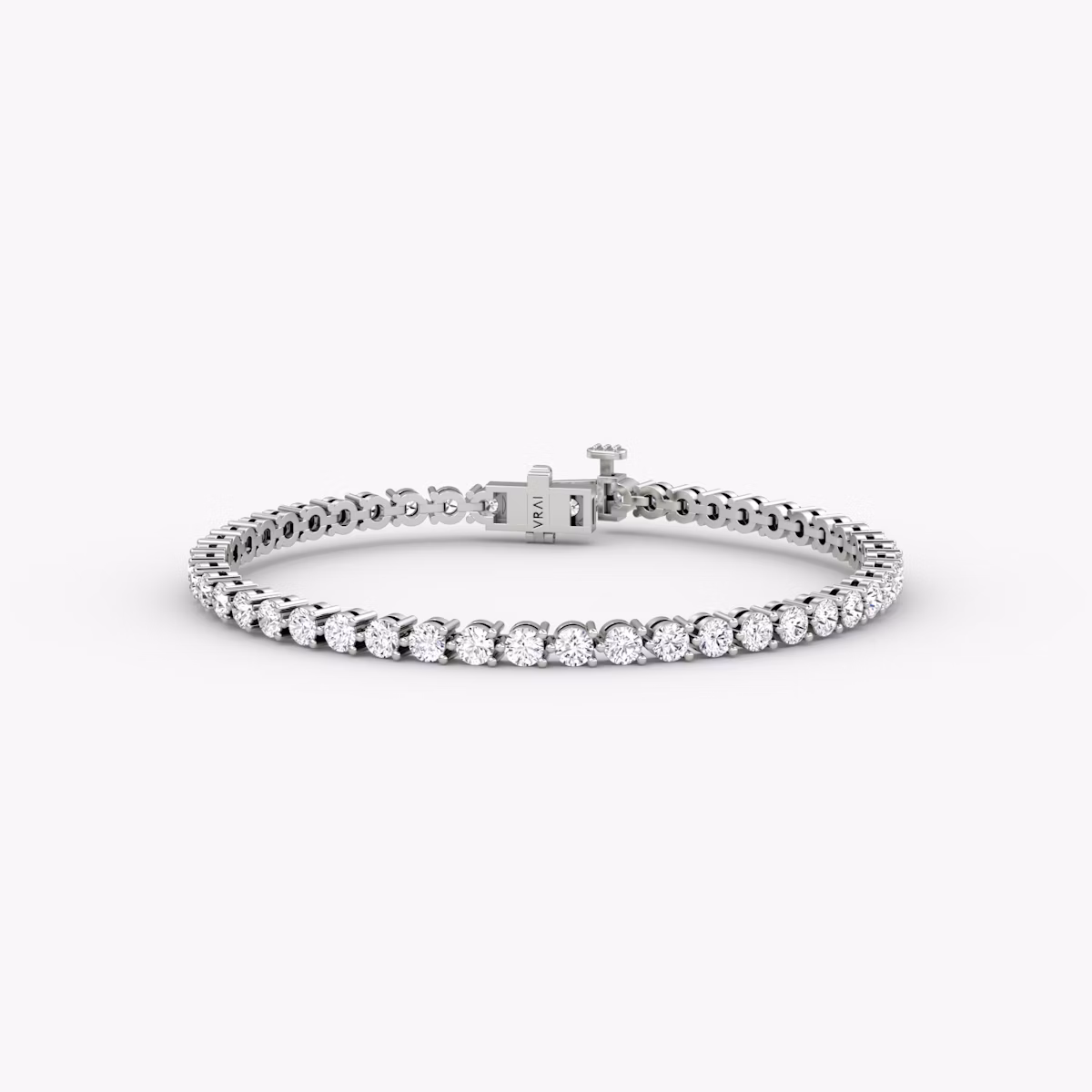 Tennis Armband | Rund | 14k | Weißgold | diamondSize: medium | chainLength: 6.5