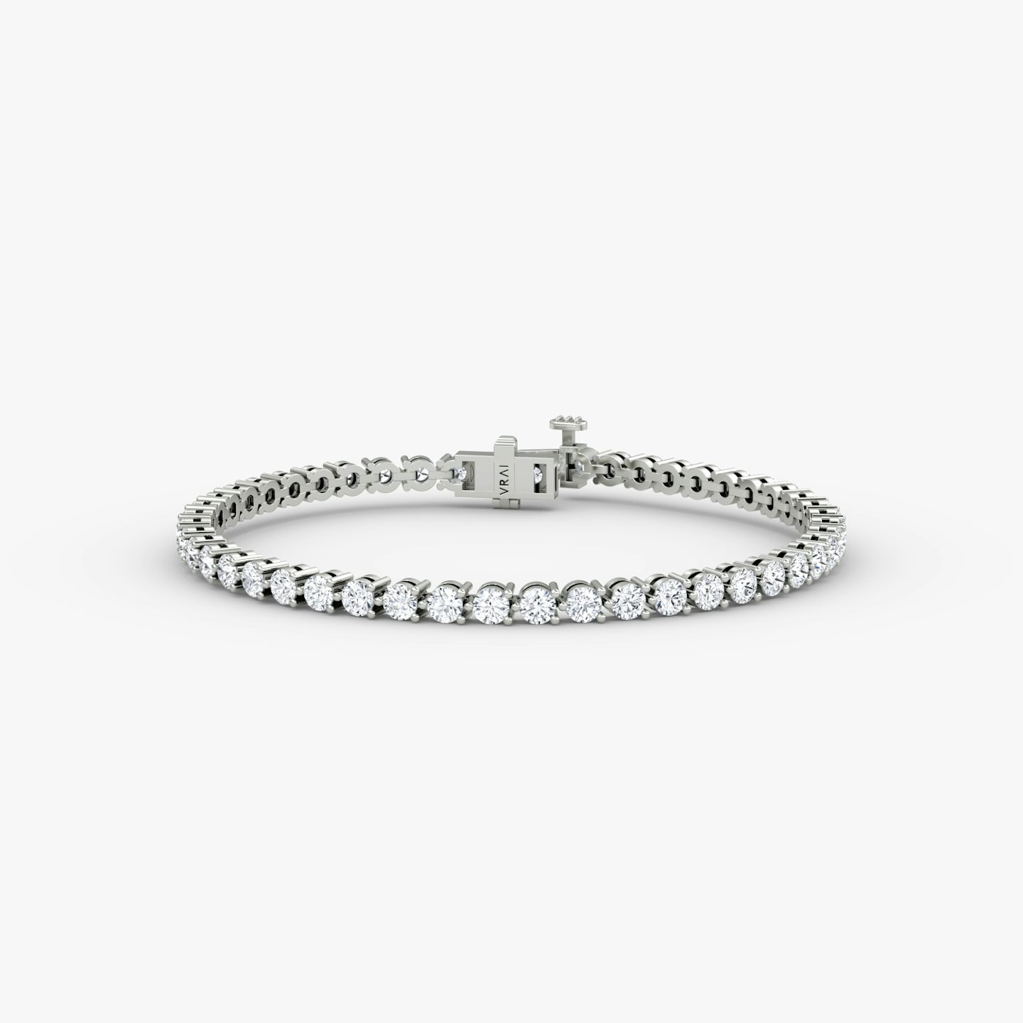 Tennis Bracelet | Round Brilliant | 14k | White Gold | diamondSize: medium | chainLength: 5.5