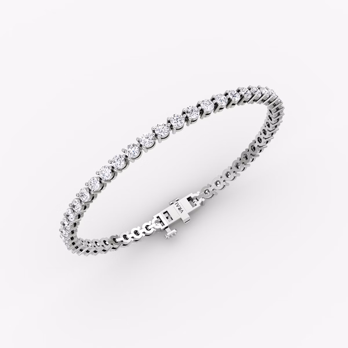 Tennis Armband | Rund | 14k | Weißgold | diamondSize: medium | chainLength: 6.5