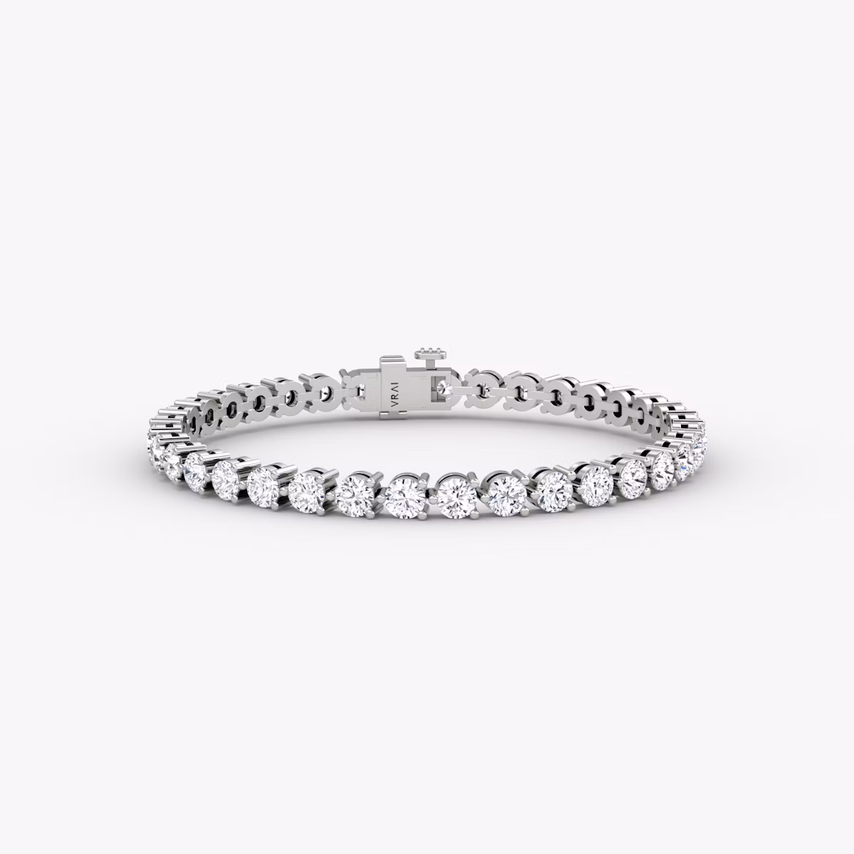 Tennis Armband | Rund | 14k | Weißgold | diamondSize: large | chainLength: 6.5