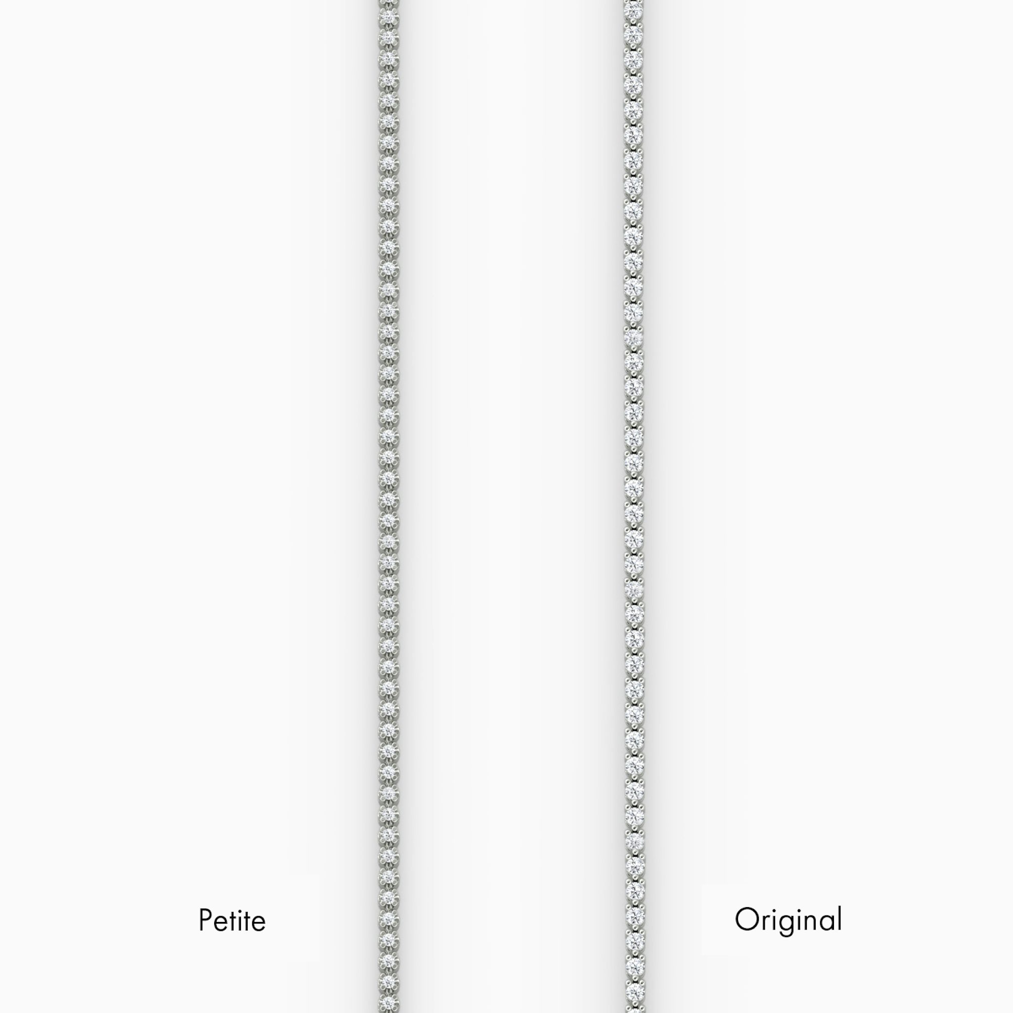 Tiny Tennis Bracelet | Round Brilliant | 14k | White Gold | diamondSize: original | chainLength: 6.5