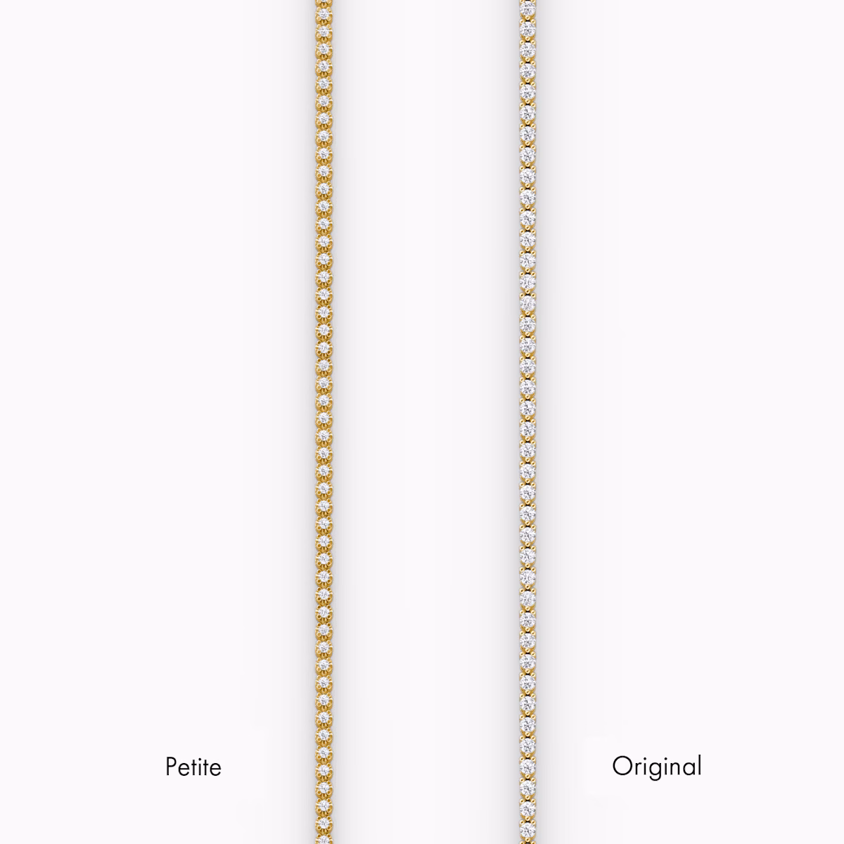 Tiny Tennis Bracelet | Round Brilliant | 14k | Yellow Gold | diamondSize: original | chainLength: 6