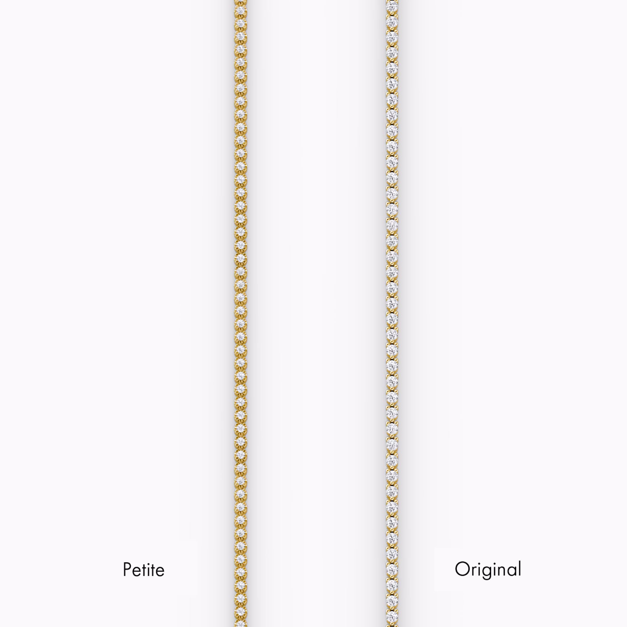 Tiny Tennis Bracelet | Round Brilliant | 14k | Yellow Gold | diamondSize: petite | chainLength: 7