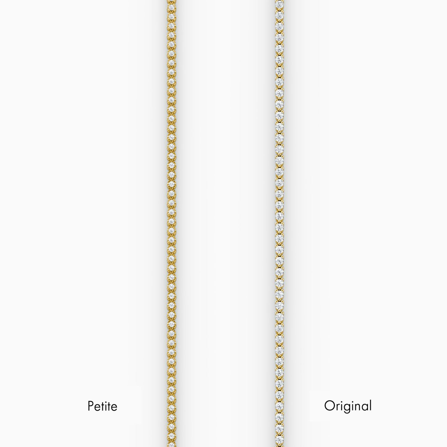 Half Tennis Bracelet | Round Brilliant | 14k | Yellow Gold | diamondSize: petite | chainLength: 7