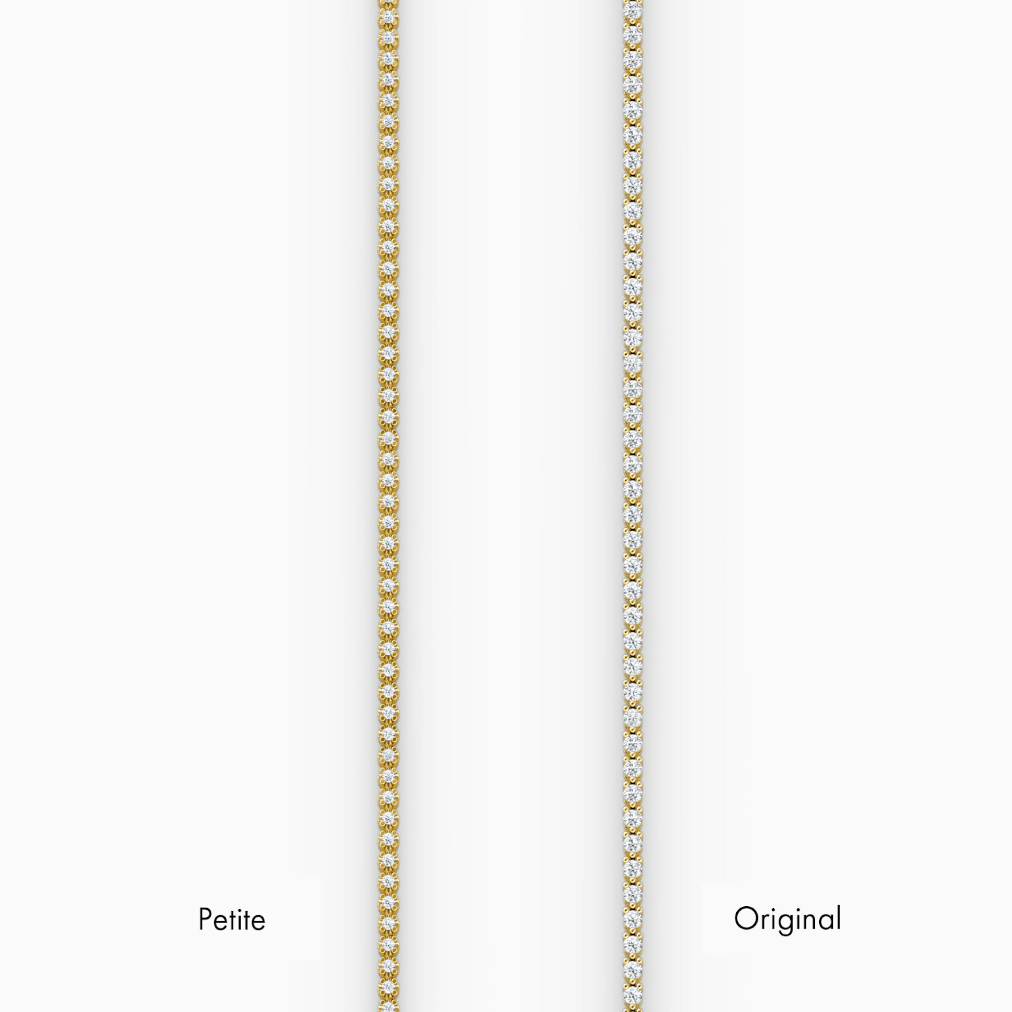 Tiny Tennis Bracelet | Round Brilliant | 14k | Yellow Gold | diamondSize: petite | chainLength: 7