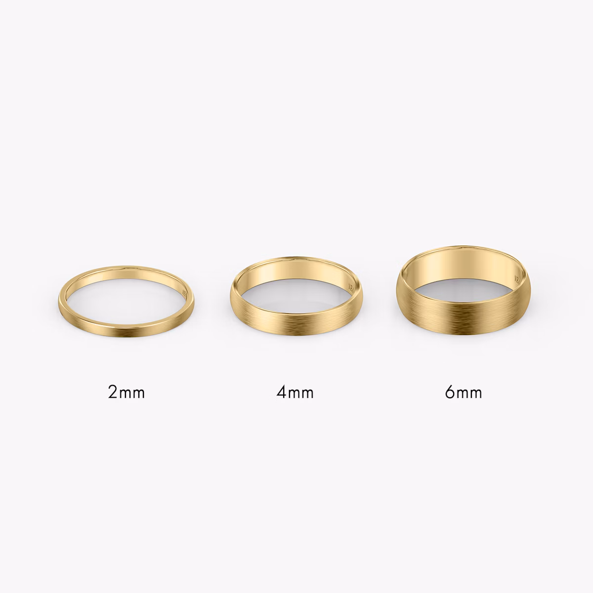 Brushed Round Band | 18k | Yellow Gold | bandWidth: 4mm