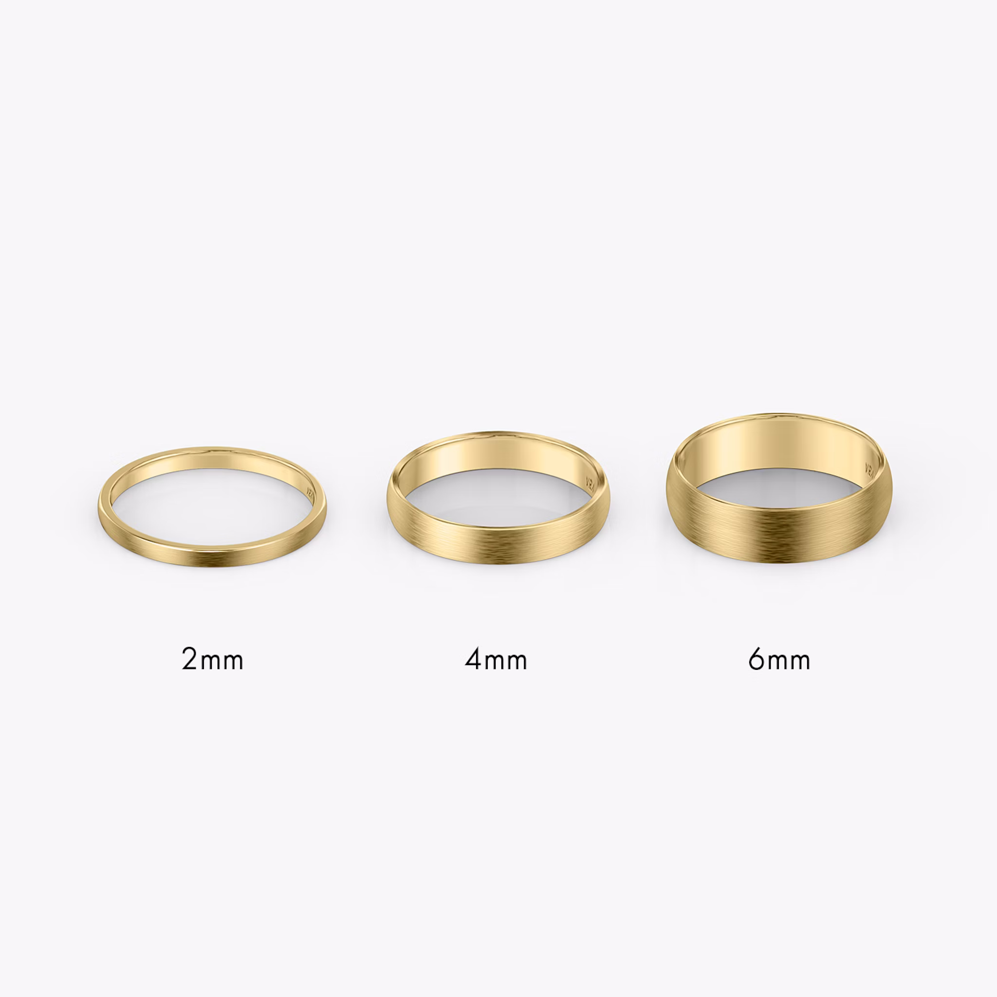 Brushed Round Band | 18k | Yellow Gold | bandWidth: 6mm