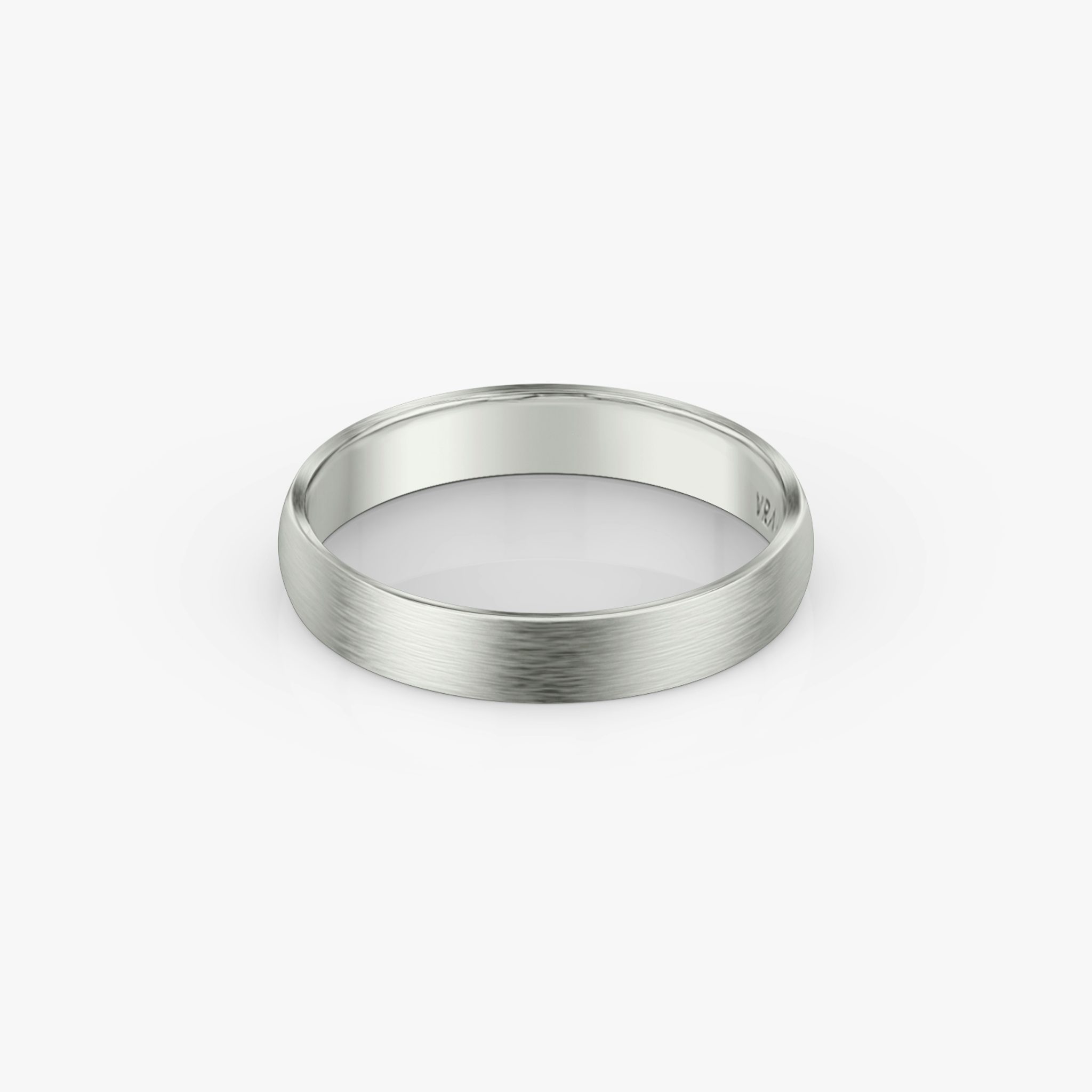 Brushed Round Band | 18k | White Gold | bandWidth: 4mm