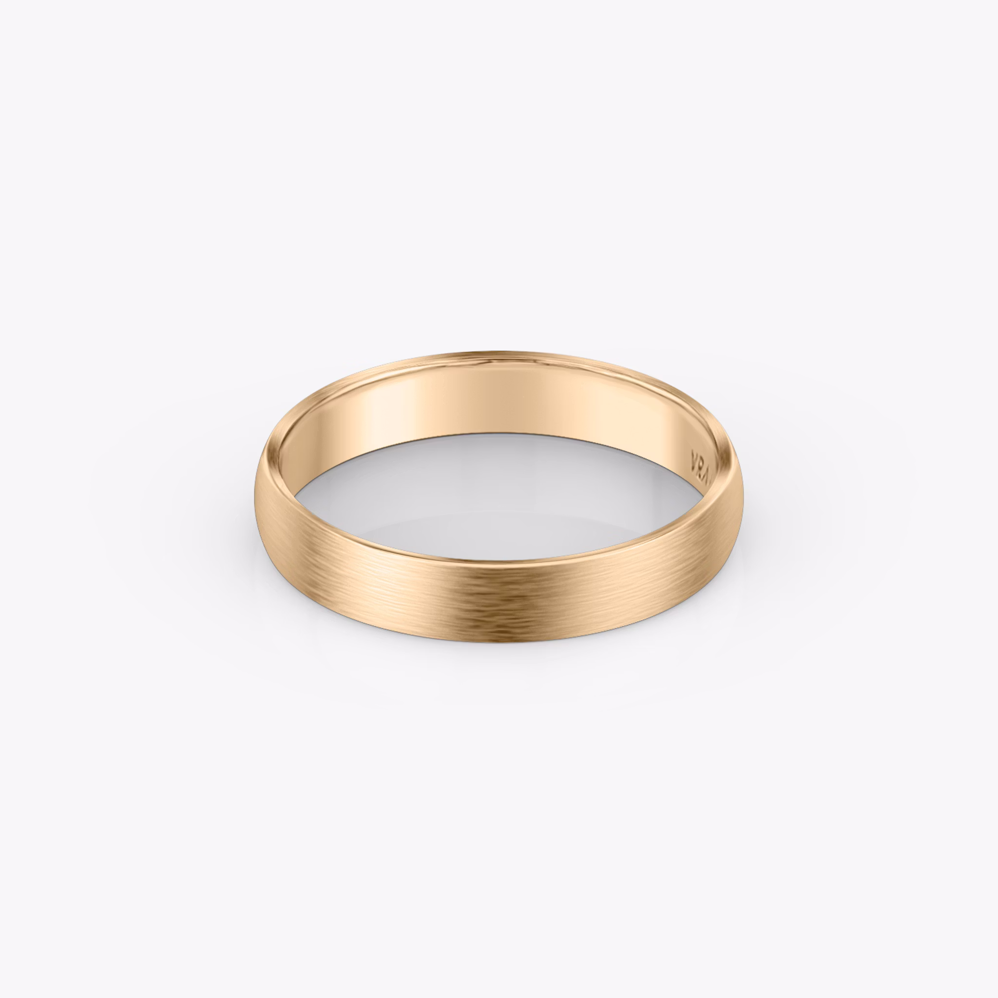 Brushed Round Band | 14k | Rose Gold | bandWidth: 4mm