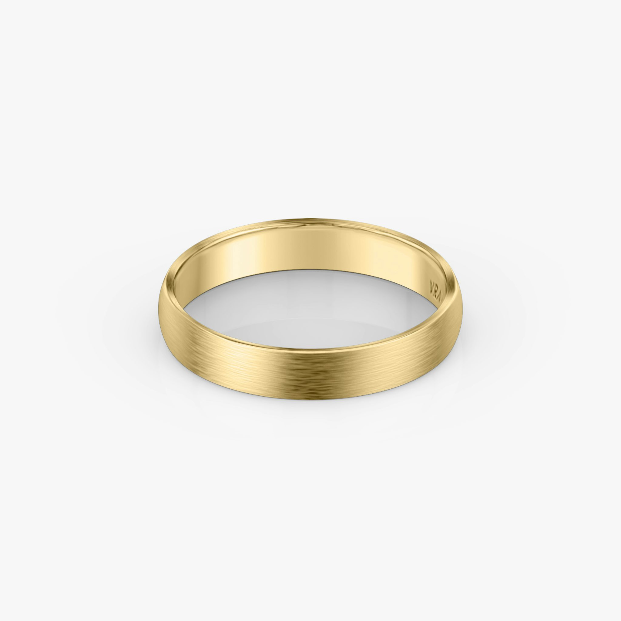 Brushed Round Band | 18k | Yellow Gold | bandWidth: 4mm