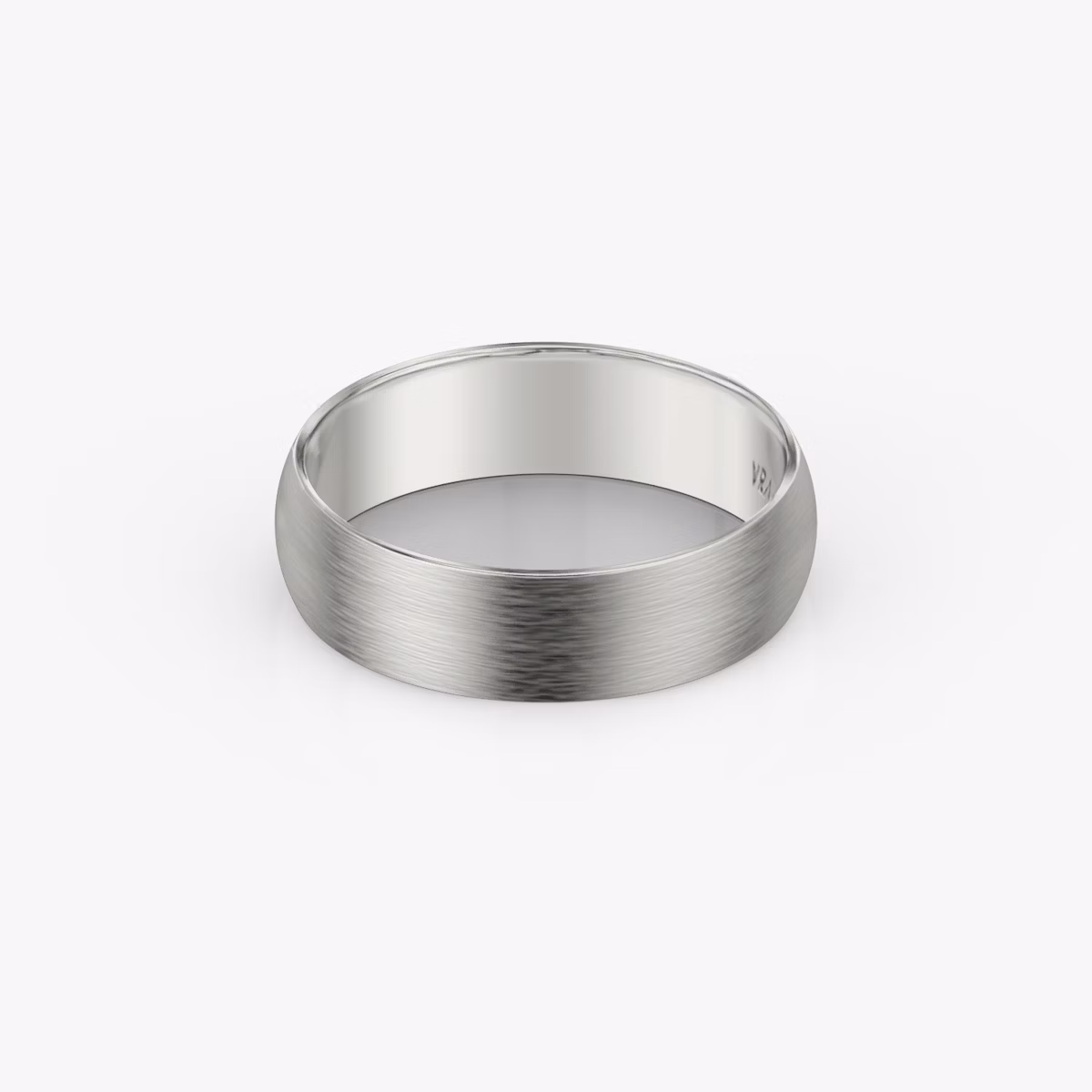 Brushed Round Band | 18k | White Gold | bandWidth: 6mm